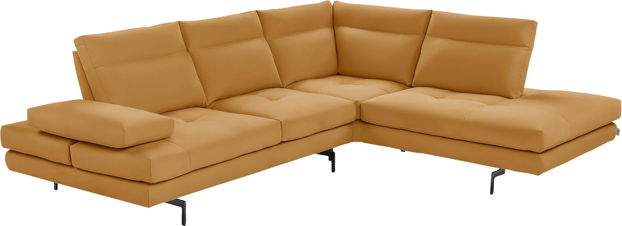 CALIA ITALIA Ecksofa Toby Wing, B/T: 288/232 cm, Designsofa mit sensationellem Sitzkomfort, L-Form, Sitztiefenverstellung, funktionale Ecke, Füße in schwarz matt