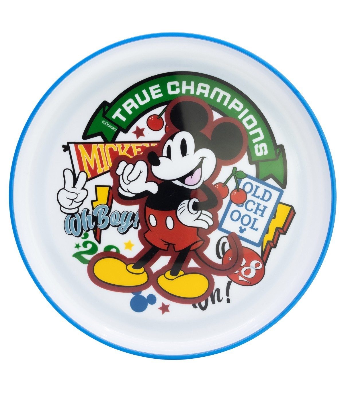 Disney Mickey Mouse Teller Kinder Teller mit Basis Premium Bicolor für Esstisch und Alltag
