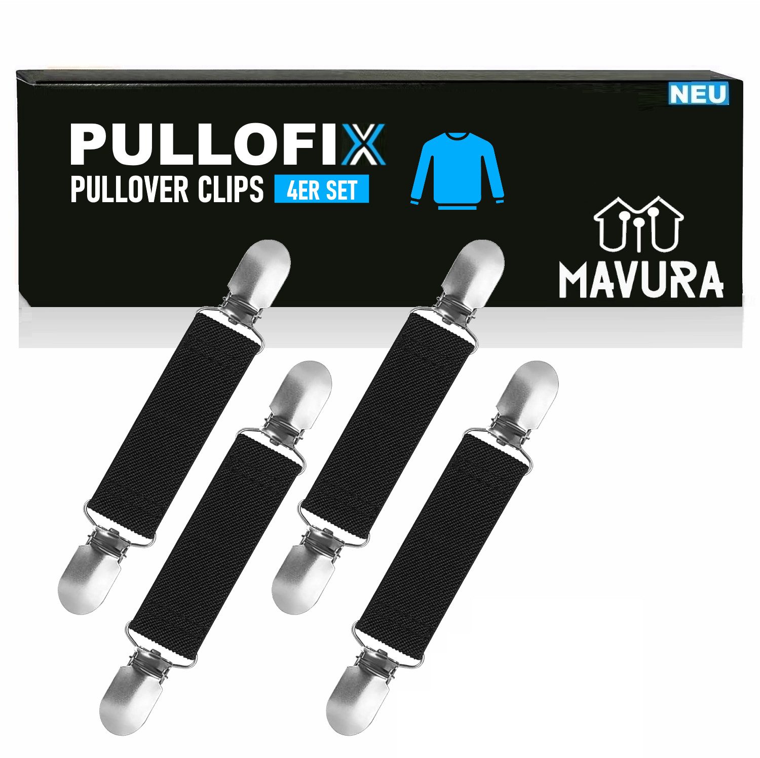 MAVURA Broschen Set PULLOFIX 4-teiliges Retro-Pullover-Kragen-Clips-Set günstig online kaufen