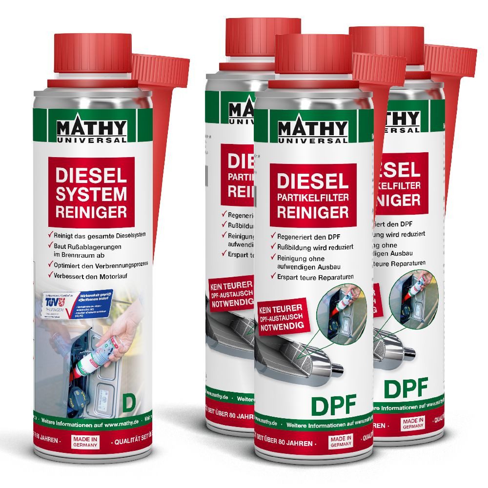 MATHY Diesel-Additiv MATHY DPF-Kur, 1,15 l, (Spar-Set, 4-St., 1 x MATHY-D + 3 x MATHY-DPF) Intensive Systemreinigung Dieselpartikelfilter