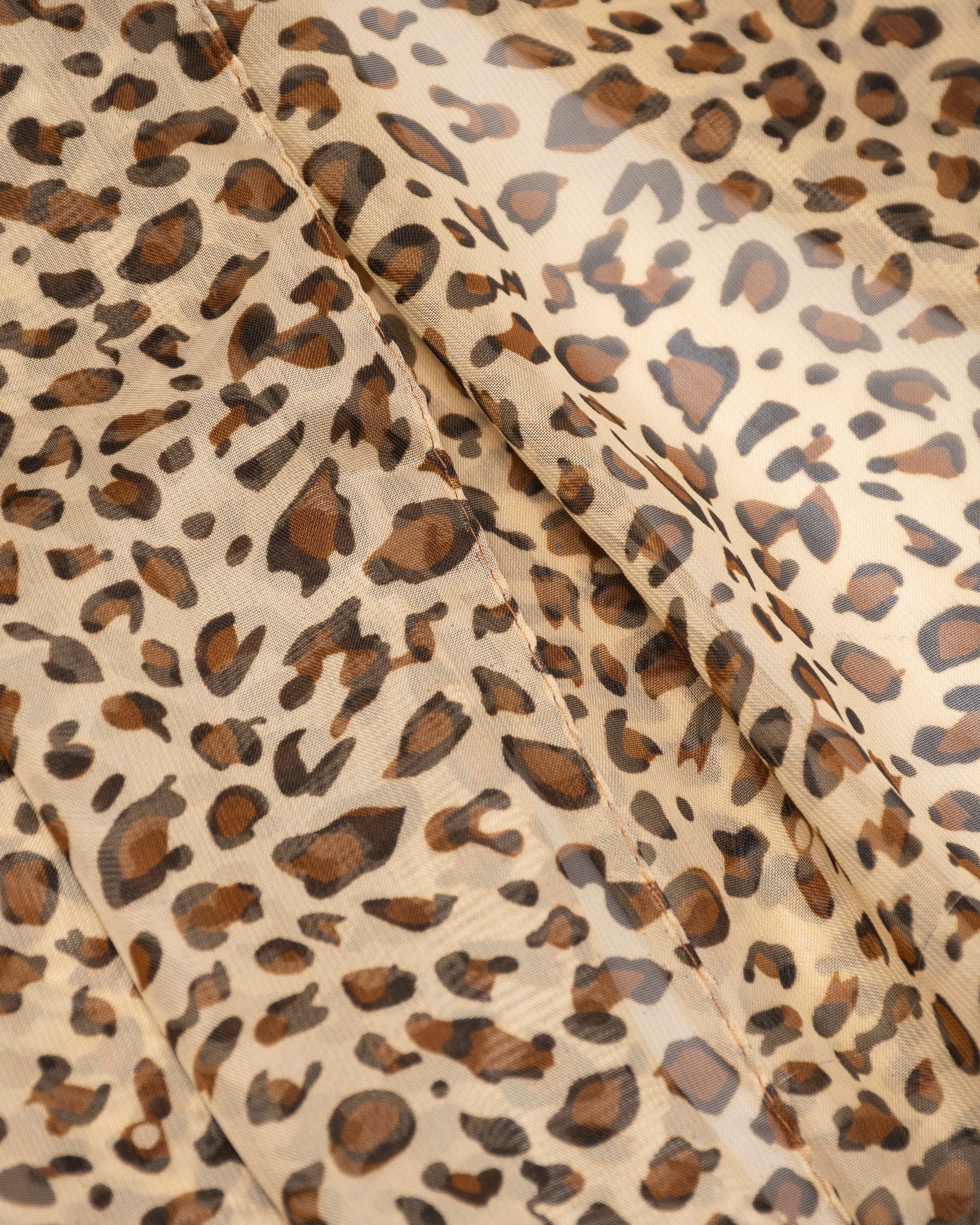 MayTree Modeschal leichter Chiffonschal Damen Leopard 48x150cm, Frühling Sommer, (Stück, 1-St)