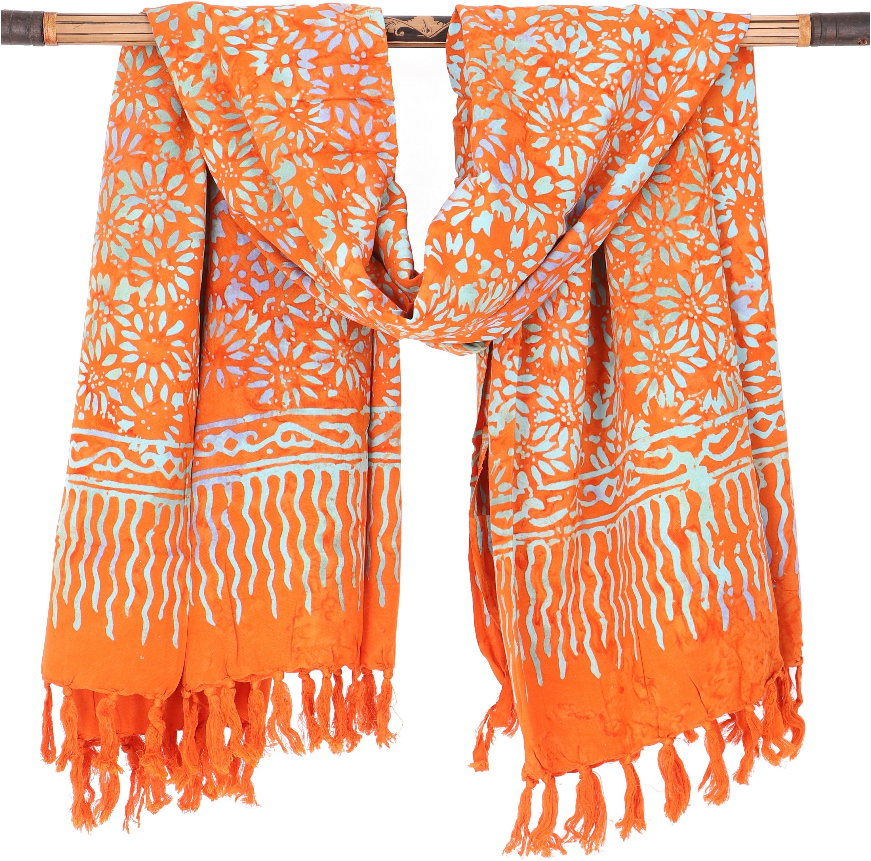 Sarong Guru-Shop Bali Batik Wickelrock,.. Wandbehang, Design 32/orange Sarong,