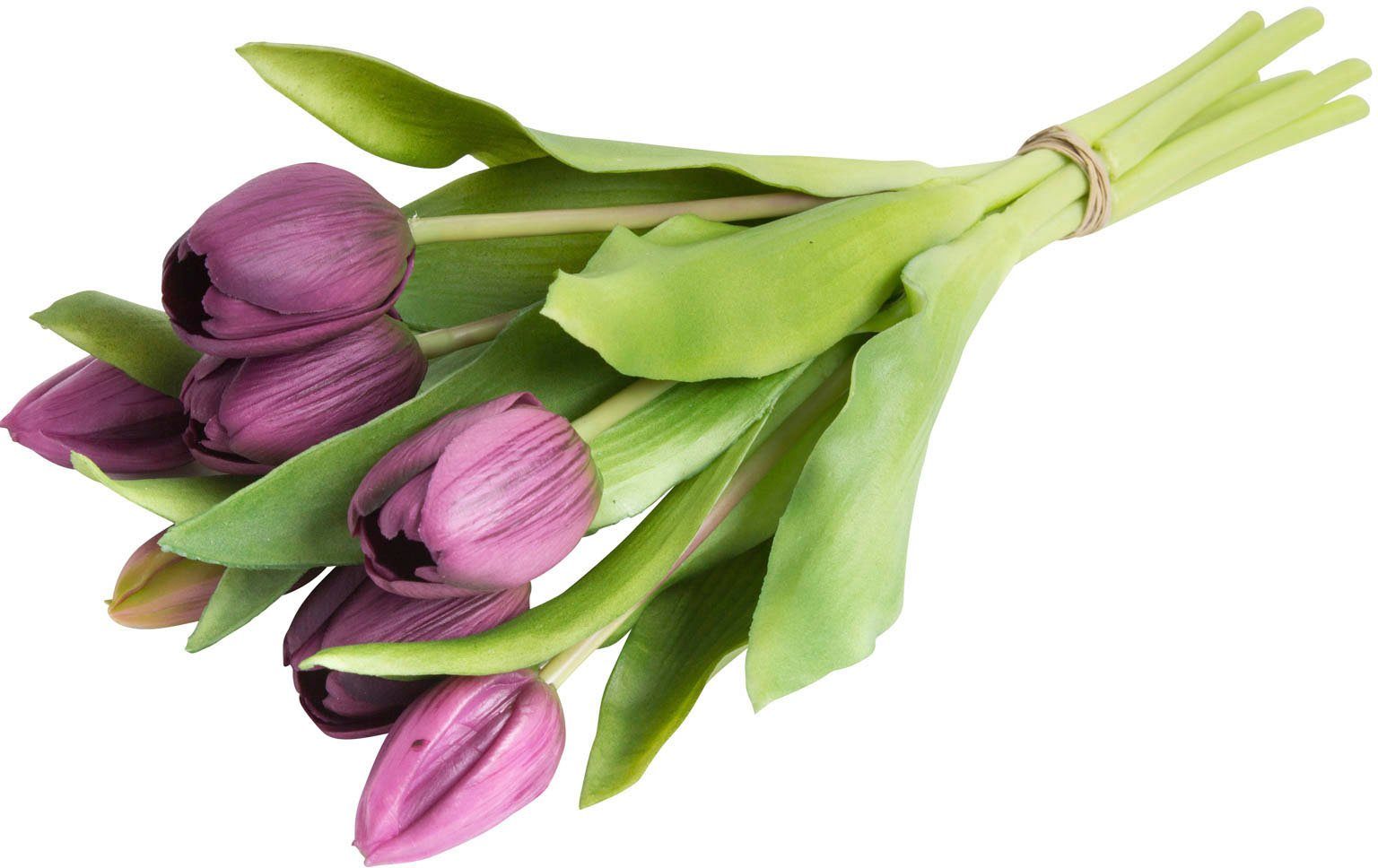 32 7er-Set aubergine Höhe im Kunstblume Tulpe, Willa Botanic-Haus, Tulpenbündel cm,