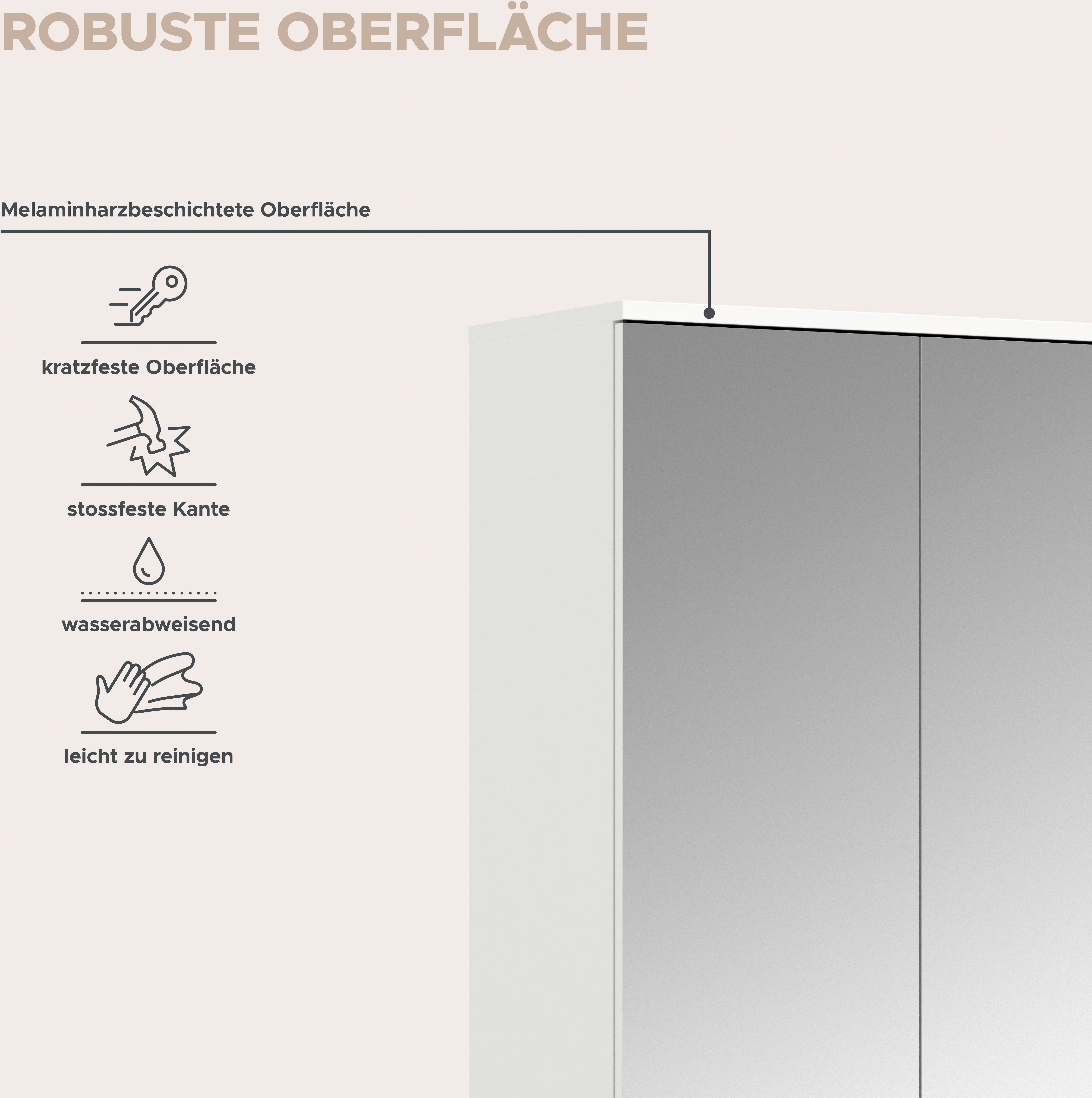 Home affaire Garderoben-Set TRONDHEIM, 5-teilig, Breite 243cm, individuell platzier- & erweiterbar, (Set, 4-St., bestehend aus: 2x Garderobenschrank breit & 3-t – Bild 5 von 5