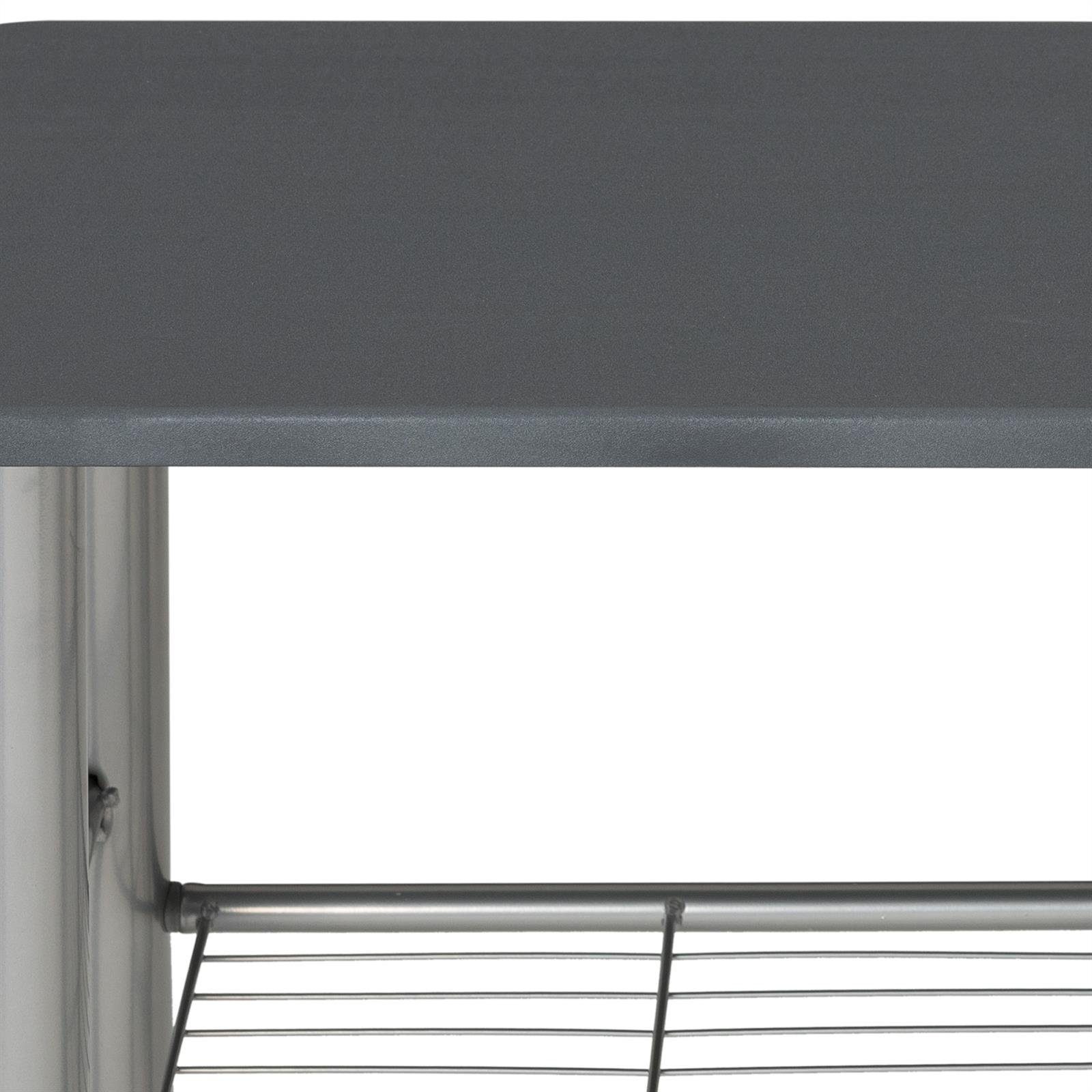 Bartisch Küchentisch Tresentisch Säulen-Esstisch STYLE, alufarben grau 2 in IDIMEX mit Barhockern