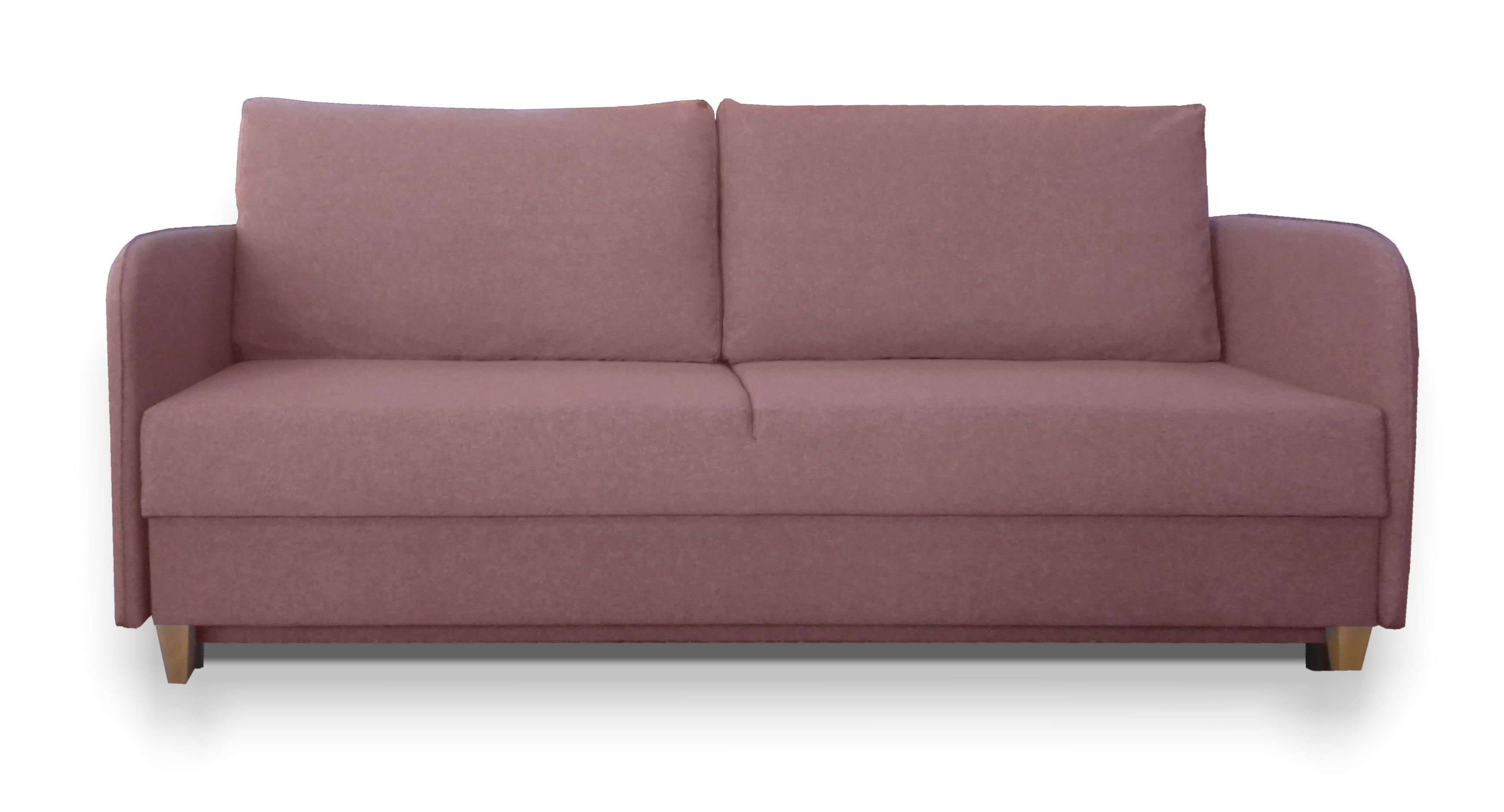 Siblo 3-Sitzer Ausziehbares Dreisitziges Sofa Pablo Schlaffunktion mit Bettzeugbehälter Rosa - Dreisitzer-Sofa 