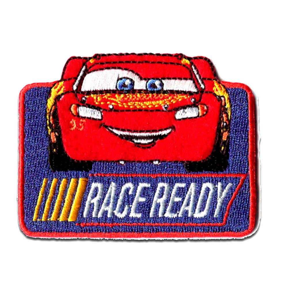 Disney Aufnäher Bügelbild, Aufbügler, Applikationen, Patches, Flicken, zum aufbügeln, Polyester, CARS RACE READY - Größe: 7,1 x 5,1 cm