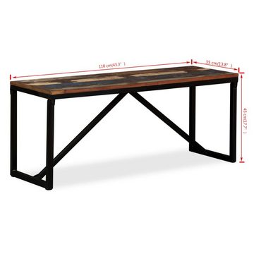 vidaXL Sitzbank Sitzbank Massivholz 110x35x45 cm