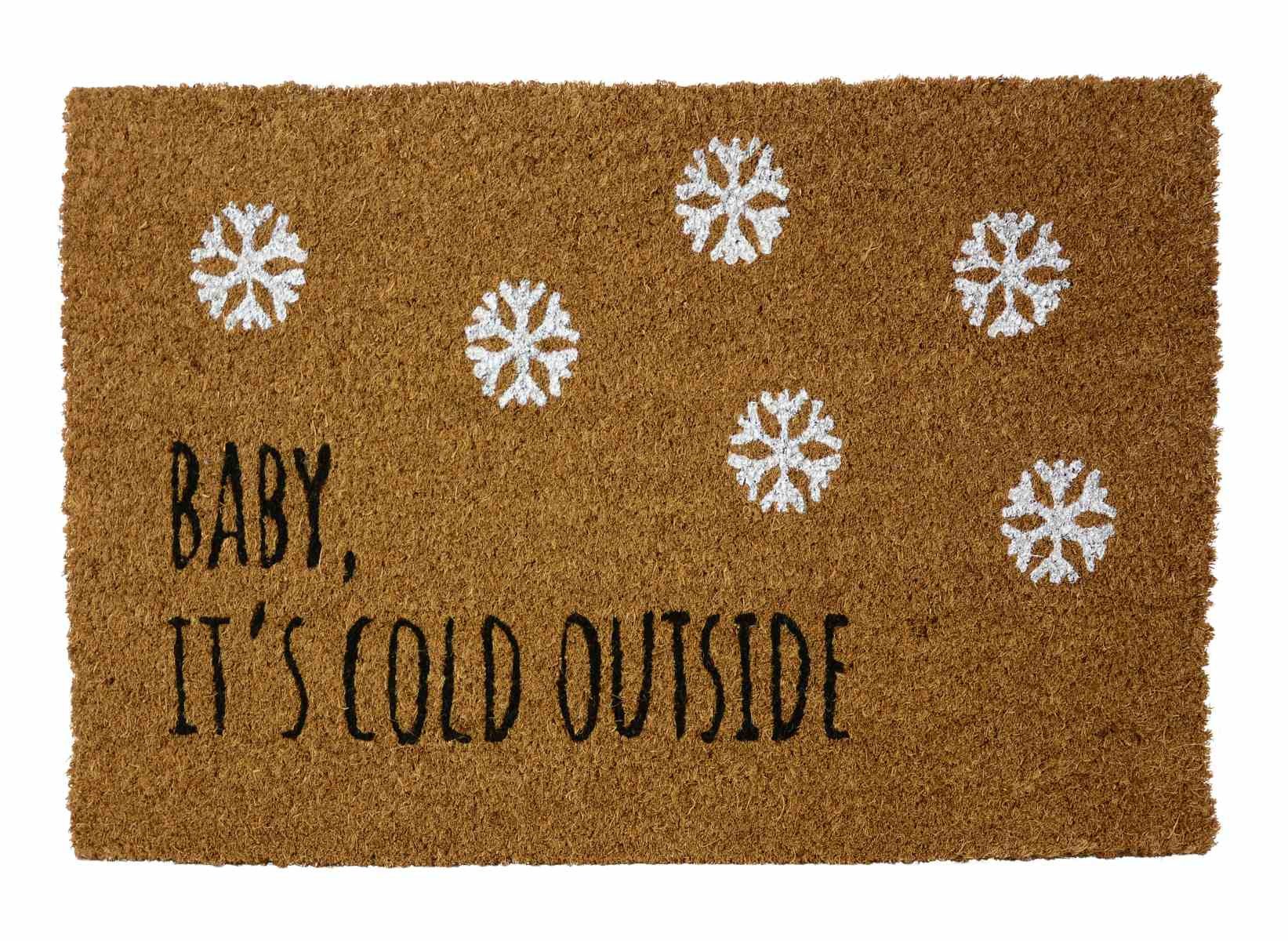 RIFFELMACHER & WEINBERGER Christbaumschmuck Kokos Fußmatte 'Baby, it`s cold outside', 40x60cm