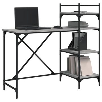 vidaXL Schreibtisch Computertisch mit Regalen Grau Sonoma 120x47x109 cm