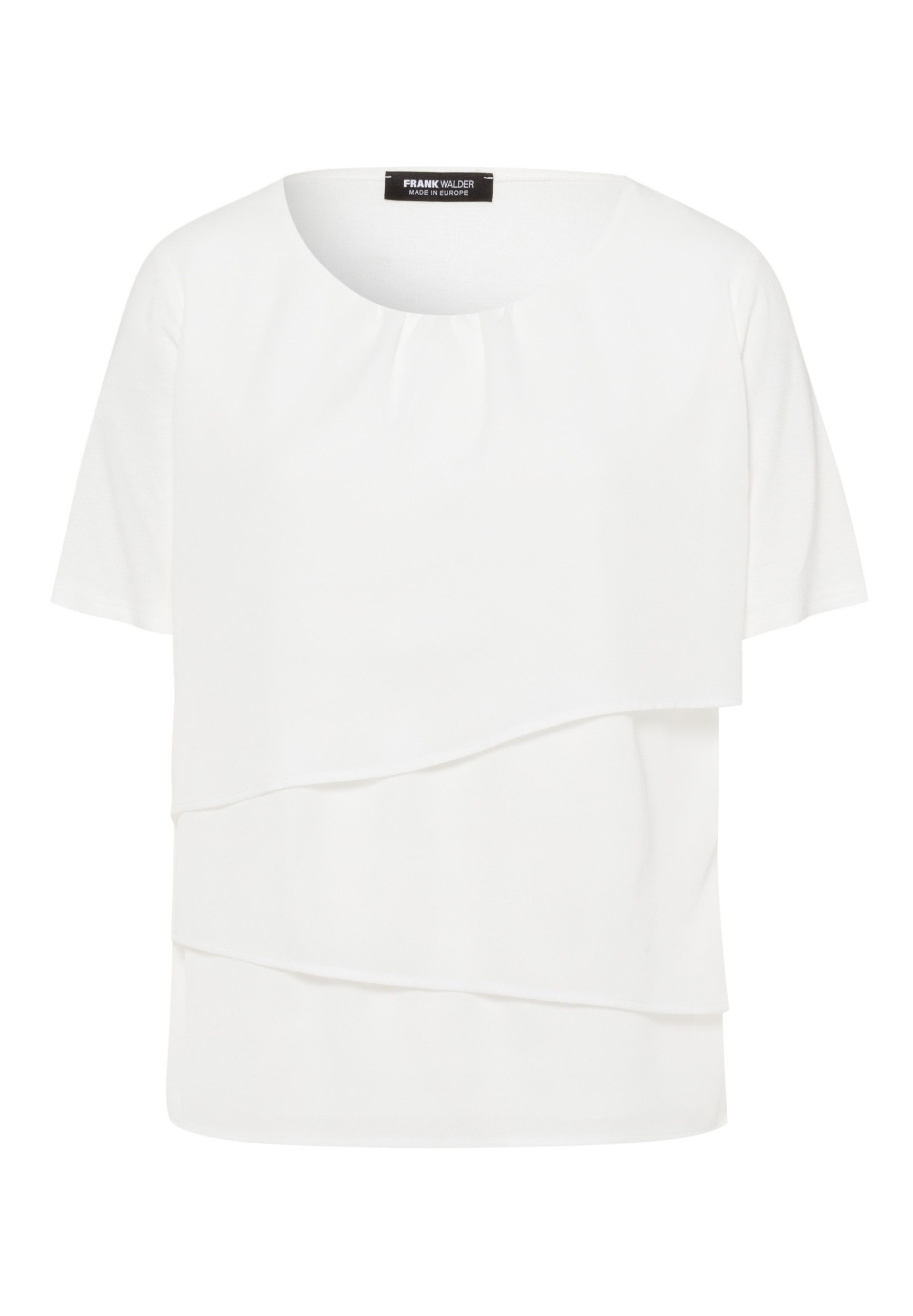 Kurzarmbluse - Damen Bluse - feminine Kurzarmbluse in Unifarbe im Lagenlook