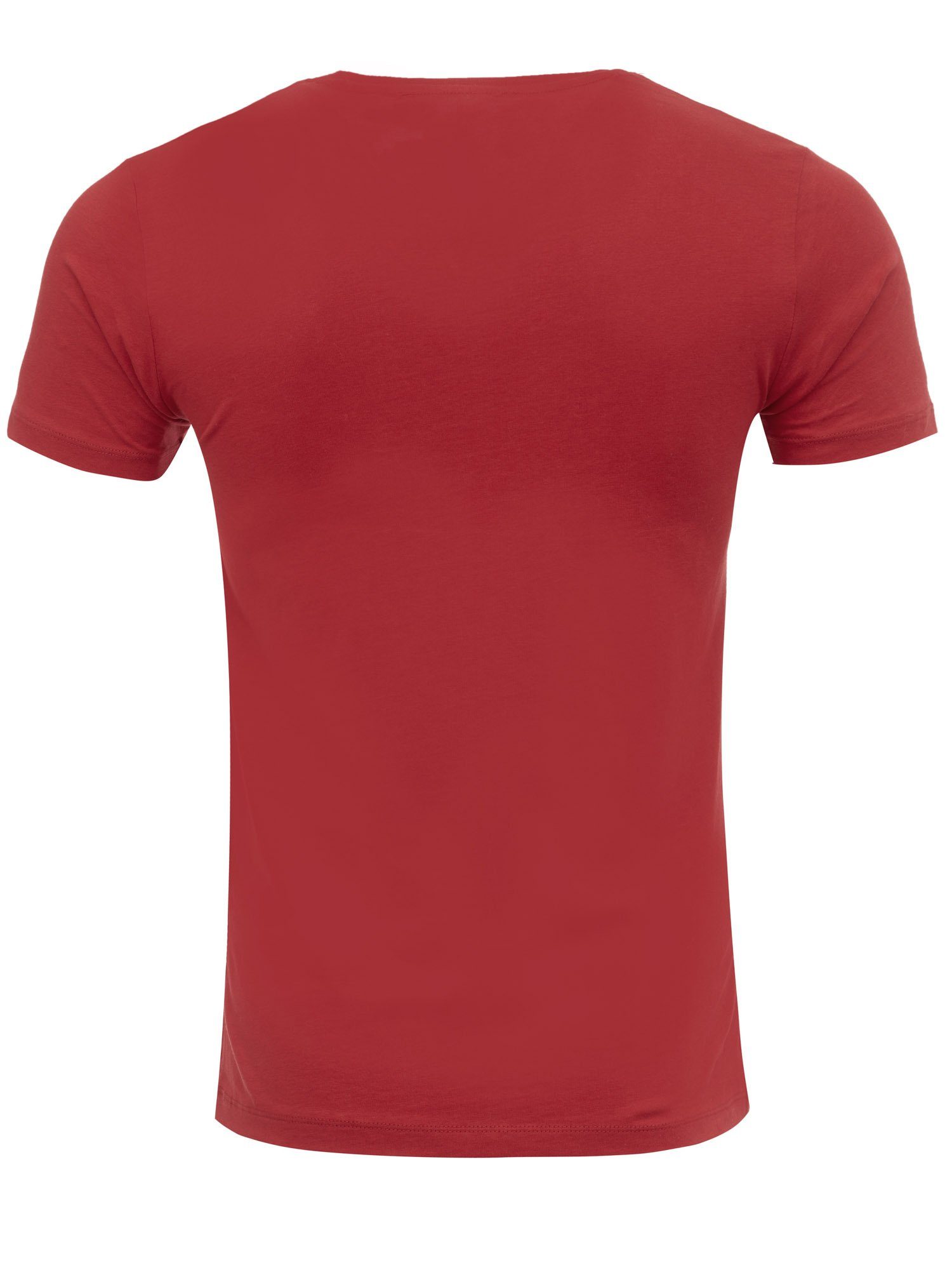 im 2er-Pack mit bordeaux T-Shirt Tazzio E101 (2-tlg) V-Ausschnitt
