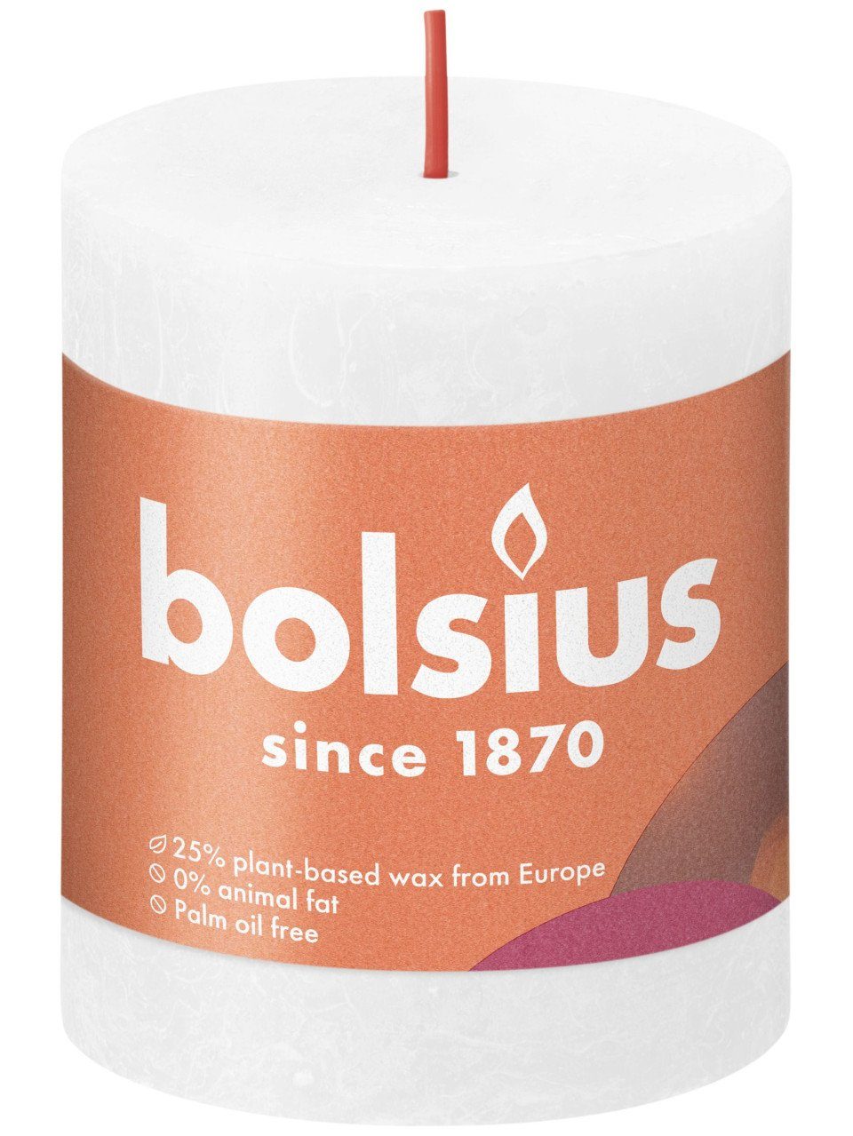 Bolsius Stumpenkerze Bolsius Rustik Stumpenkerze wolkiges weiß, Höhe: 8