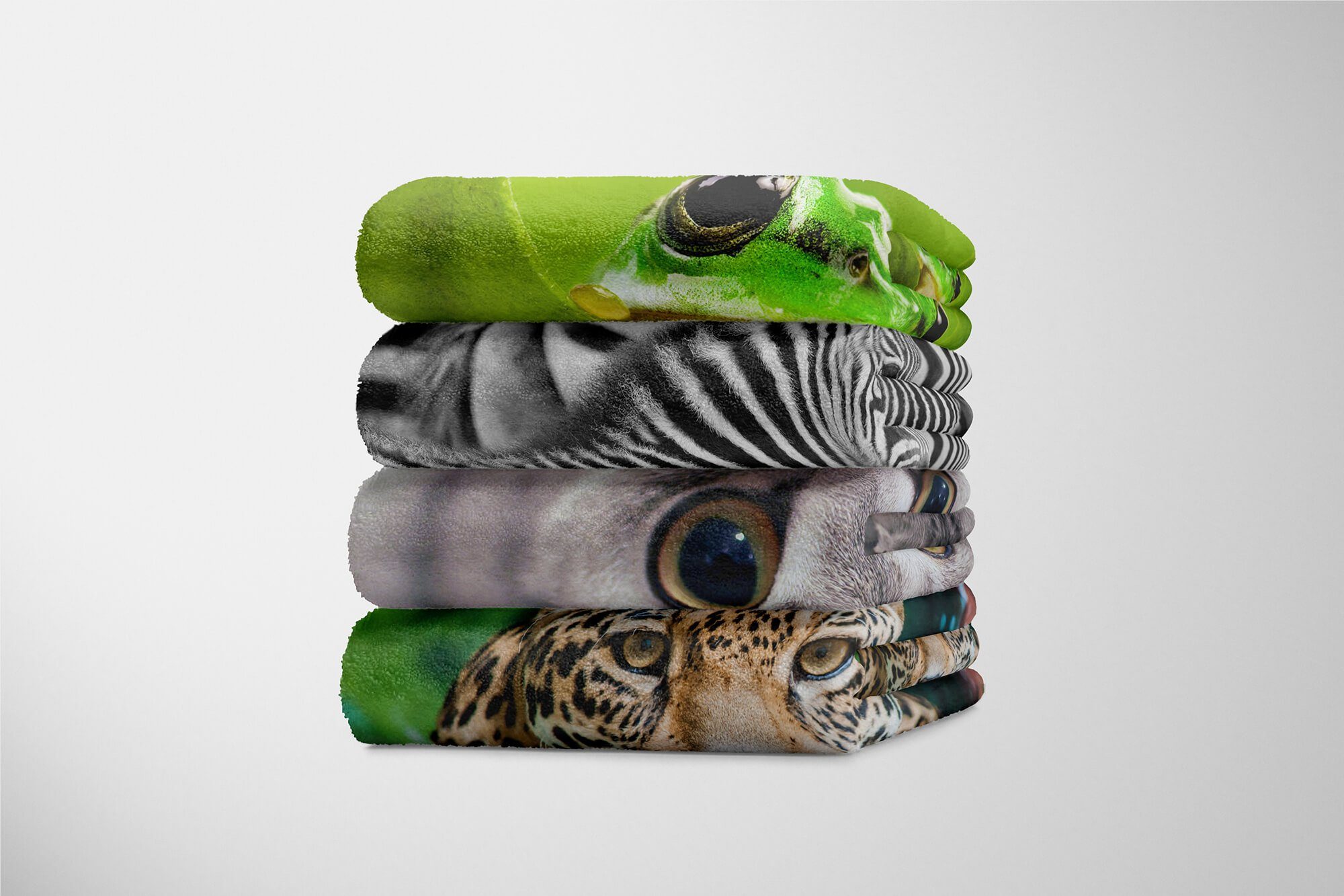 Sinus Art (1-St), Kätzchen, Handtücher kleines Tiermotiv Strandhandtuch Handtuch Kuscheldecke Handtuch mit Saunatuch Baumwolle-Polyester-Mix