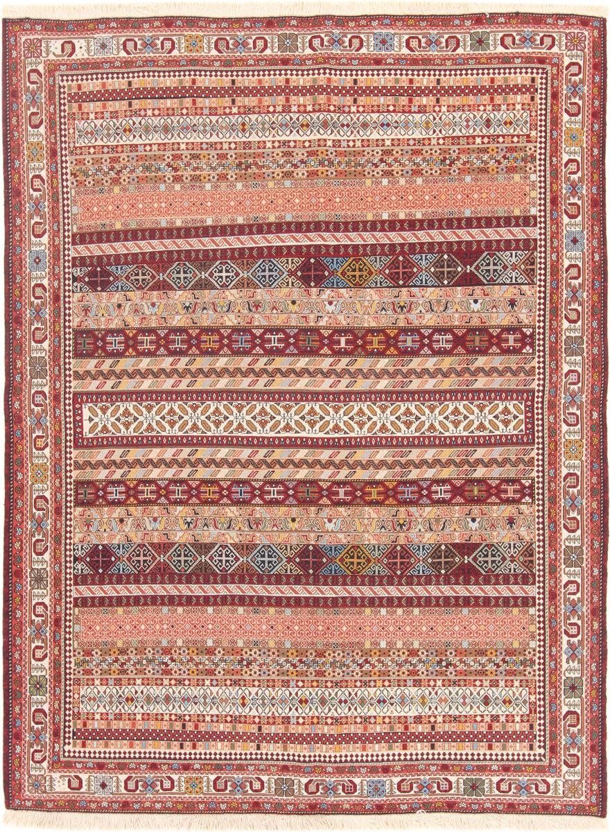 Orientteppich Kelim Soozani 144x193 Handgeknüpfter Orientteppich / Perserteppich, Nain Trading, rechteckig, Höhe: 5 mm | Kurzflor-Teppiche