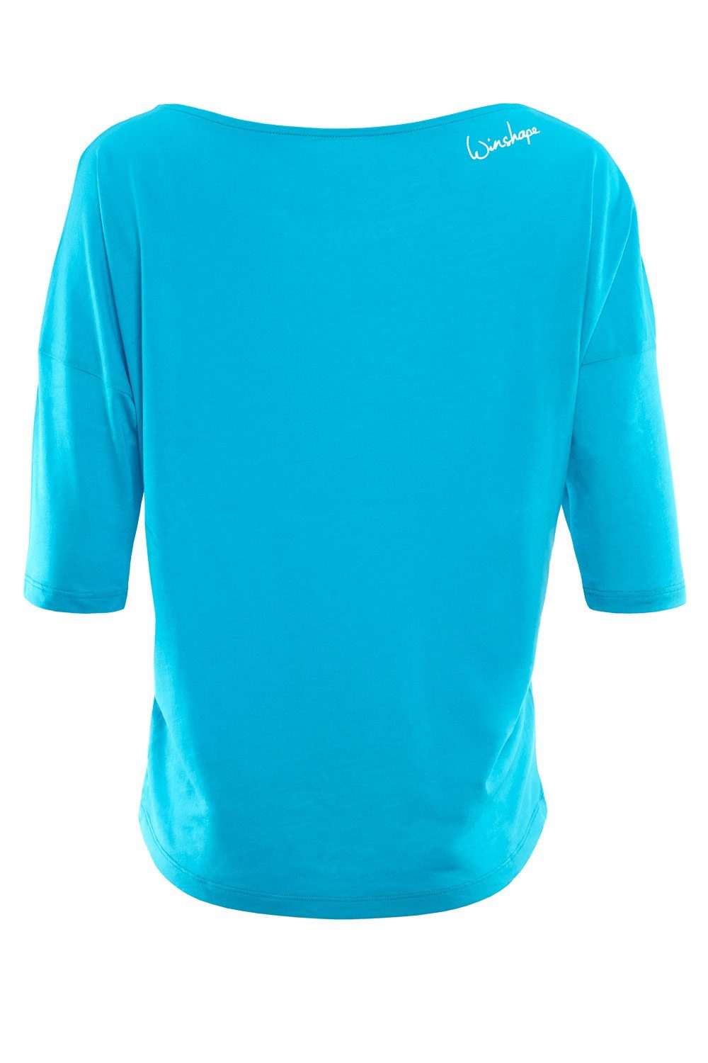 glitzer - mit ultra 3/4-Arm-Shirt Glitzer-Aufdruck blue weißem MCS001 sky leicht weiß Winshape
