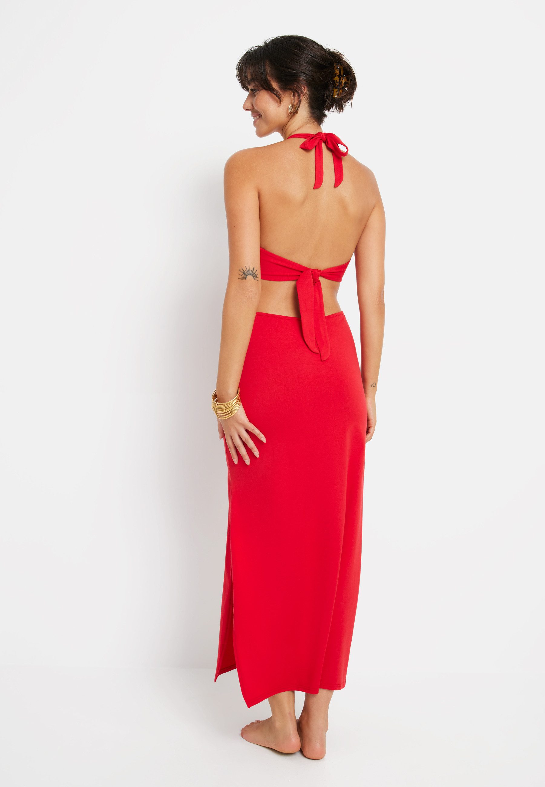 LSCN by LASCANA Neckholderkleid mit Cut-outs, Maxikleid