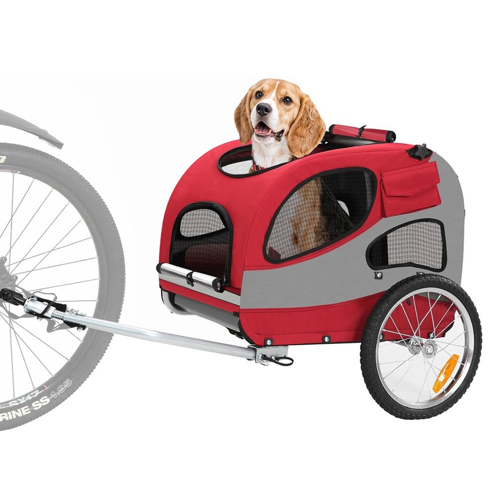 FANNOU Fahrradhundeanhänger, Fahrradanhänger Hunde Transportwagen