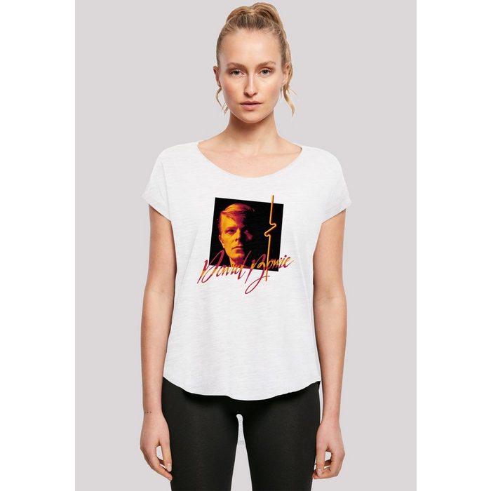 F4NT4STIC T-Shirt Long Cut T-Shirt 'David Bowie Photo Angle 90s' Damen Premium Merch Lang Longshirt Bandshirt