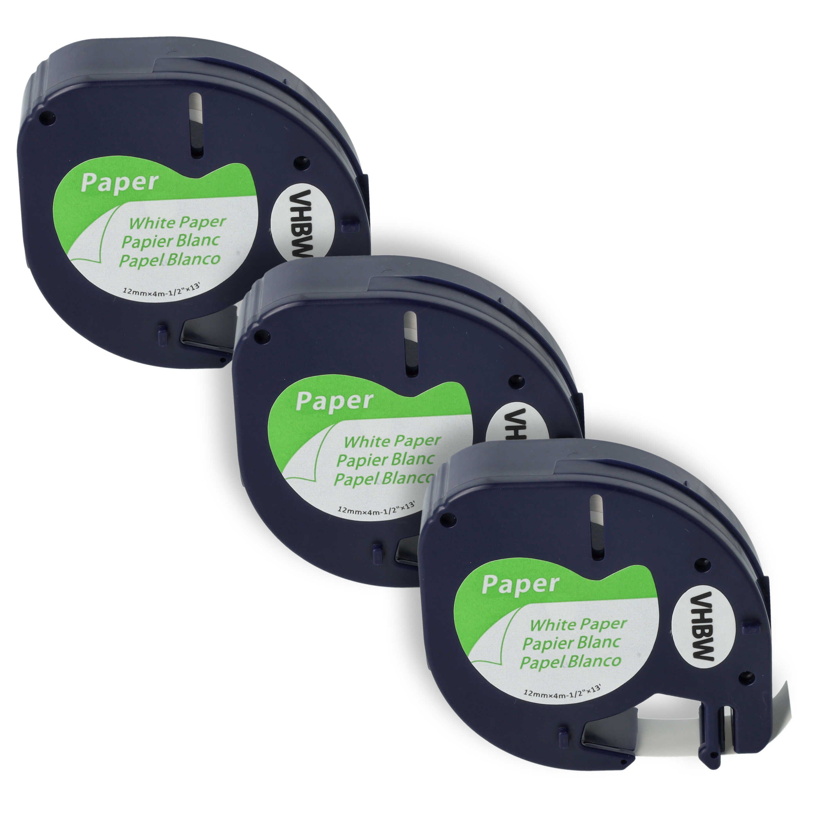 vhbw Beschriftungsband passend für Dymo LetraTag LT-100H, LT-100T, QX50, XR, 200B, Hochwertige Patronen für Ihren Etikettendrucker, Ihr