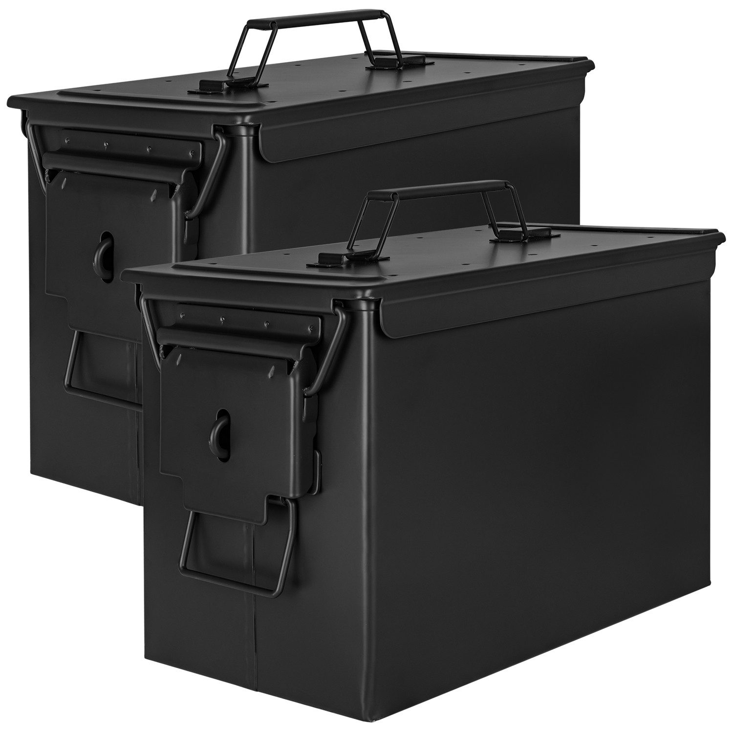 Aufbewahrungsbox 2x Munitionsbox Box Metallkiste Metallbox 33 x 19 x 23 cm Schwarz