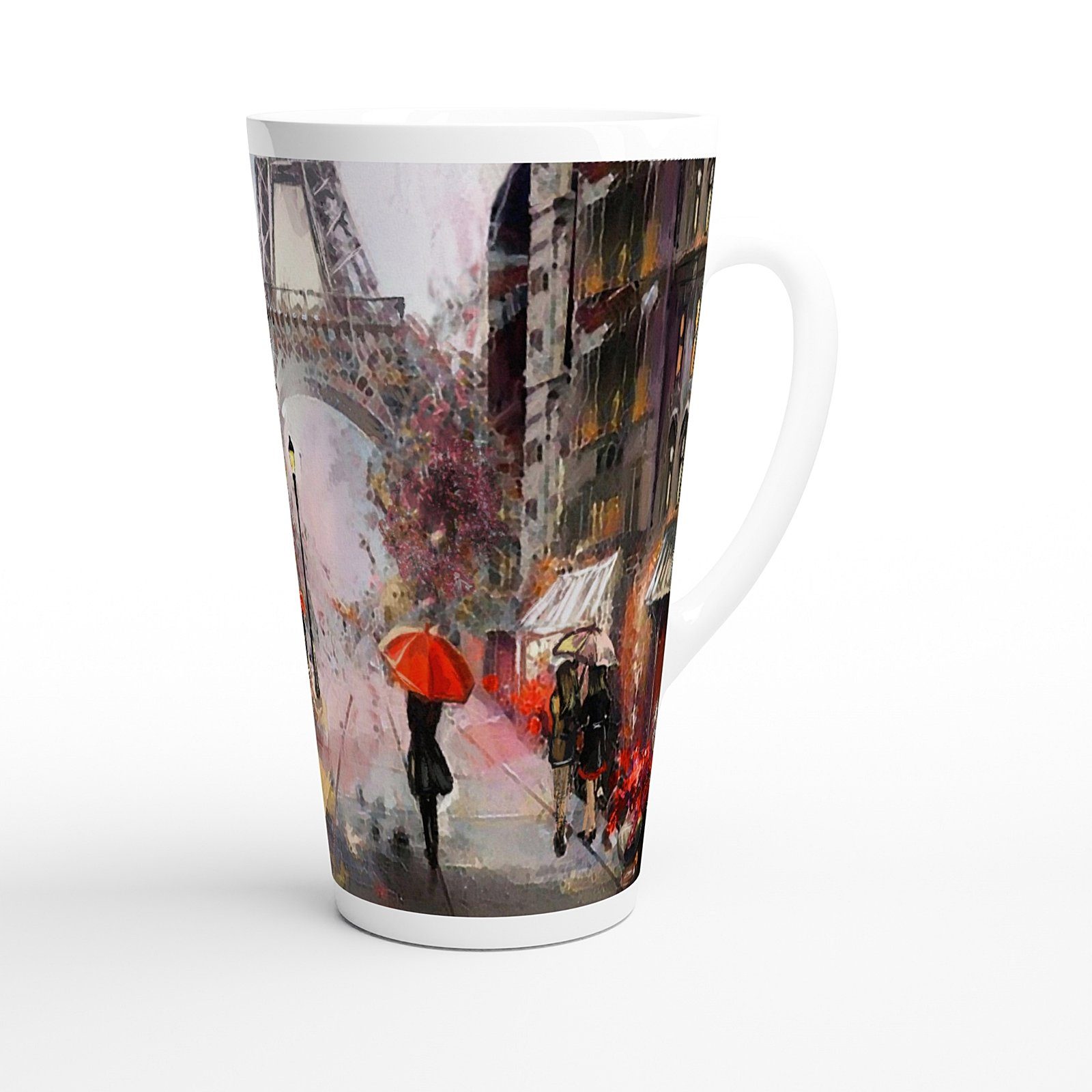 Alltagszauber Latte-Macchiato-Tasse Jumbo-Tasse PARIS, Keramik, extra groß, für ca. 500ml Inhalt