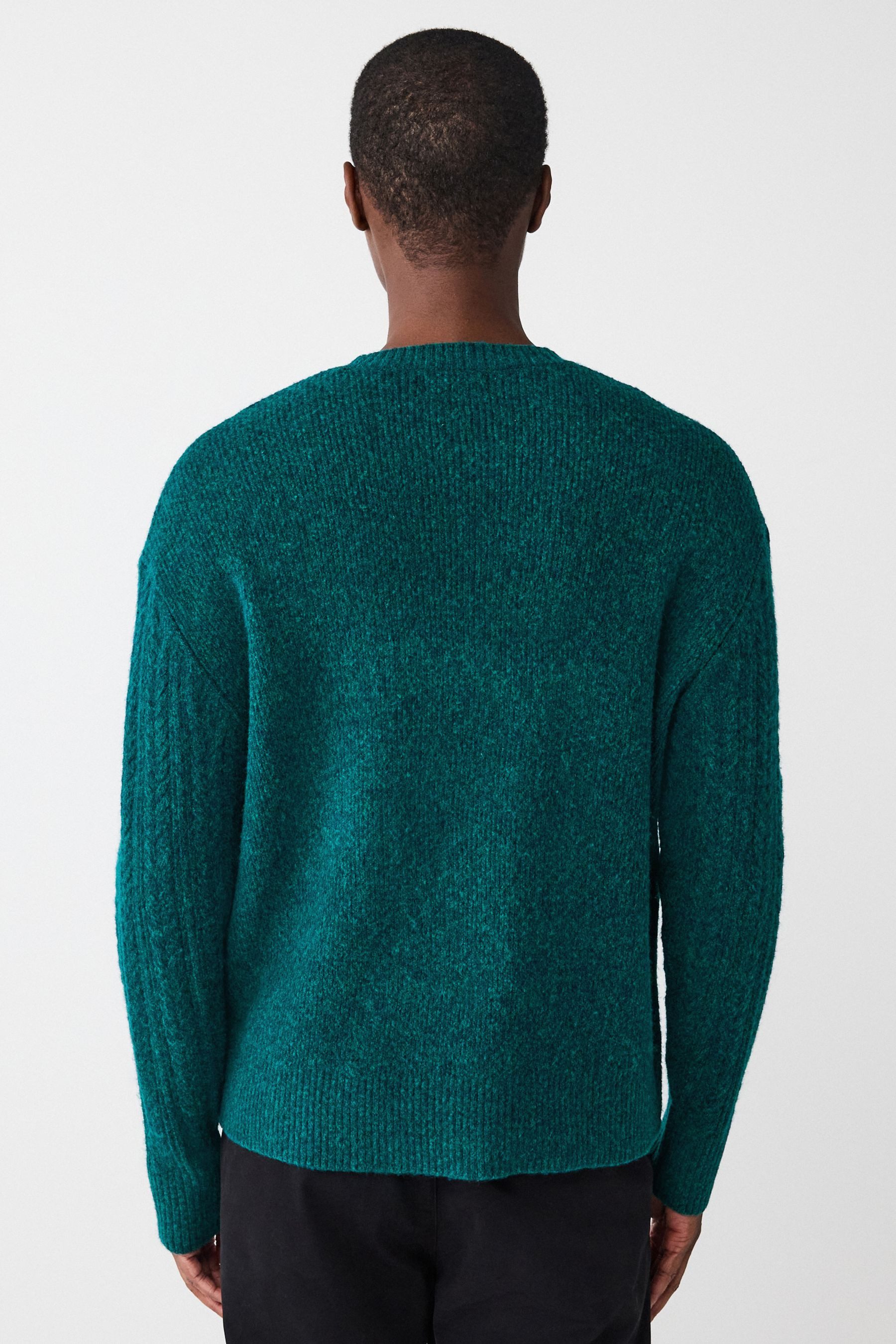 Next Troyer Relaxed Fit Zopfmusterpullover mit Wollanteil (1-tlg) günstig online kaufen