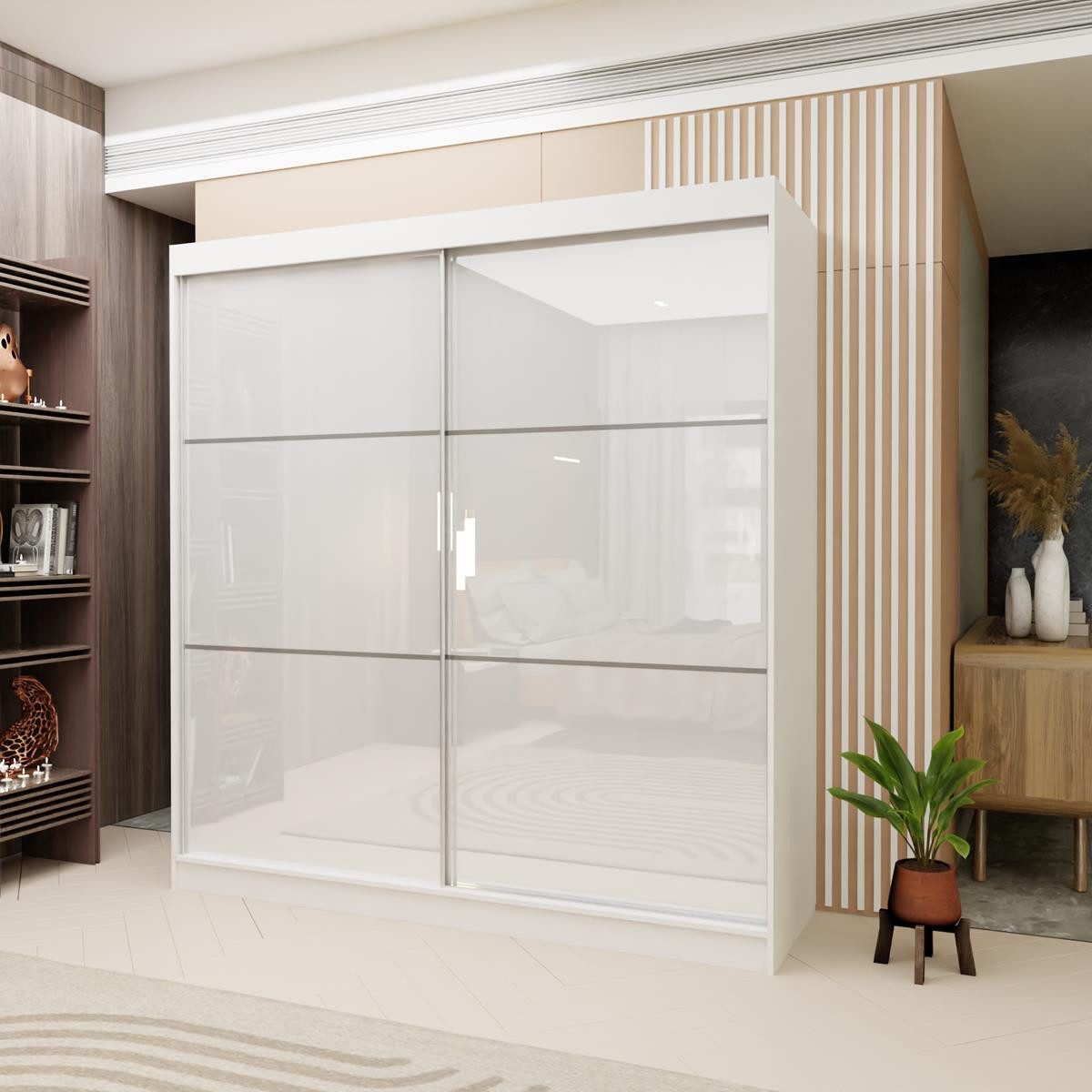Compleo Schwebetürenschrank CINZIA, Schrank mit Lacobel günstig online kaufen