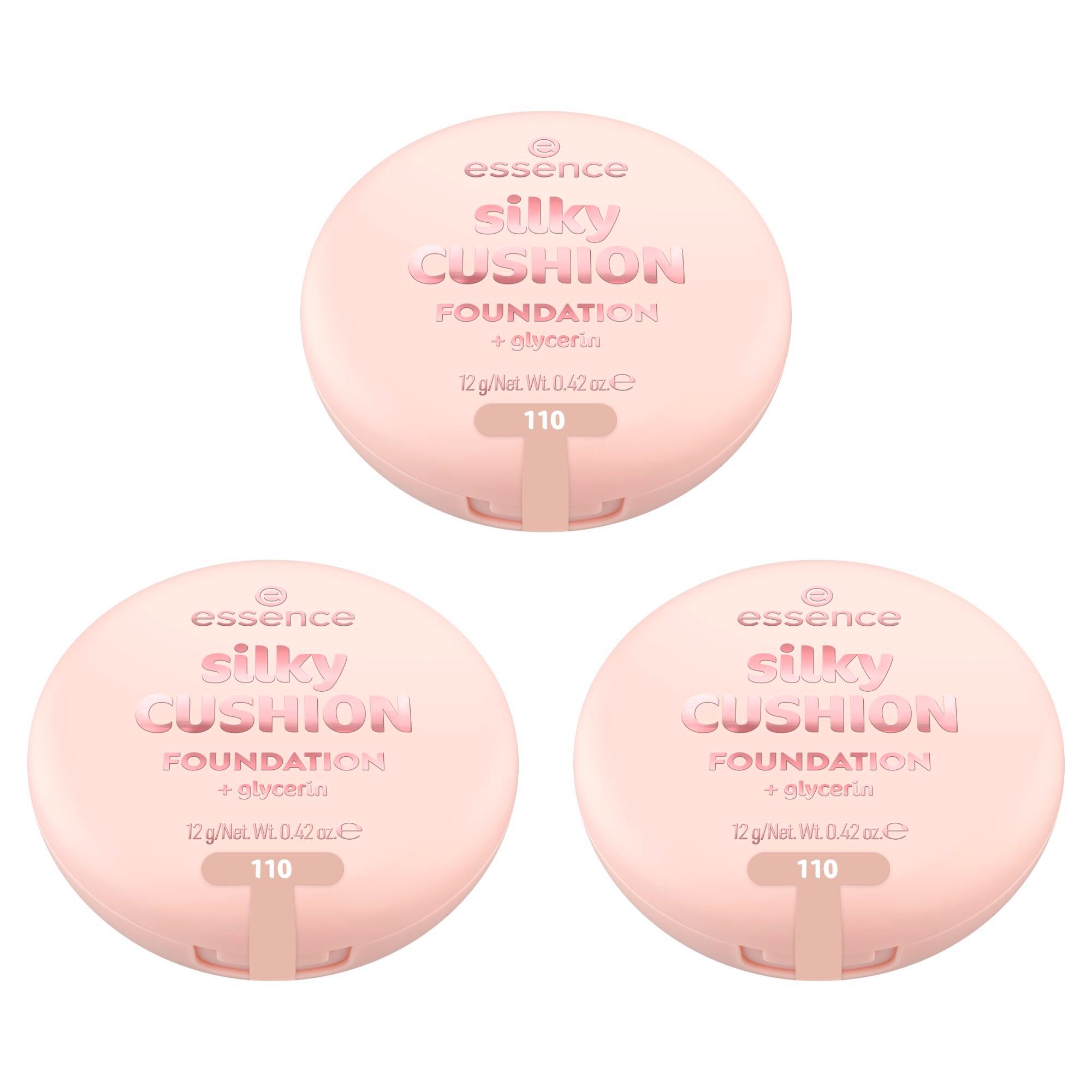 Essence Foundation silky CUSHION FOUNDATION, 3-tlg.