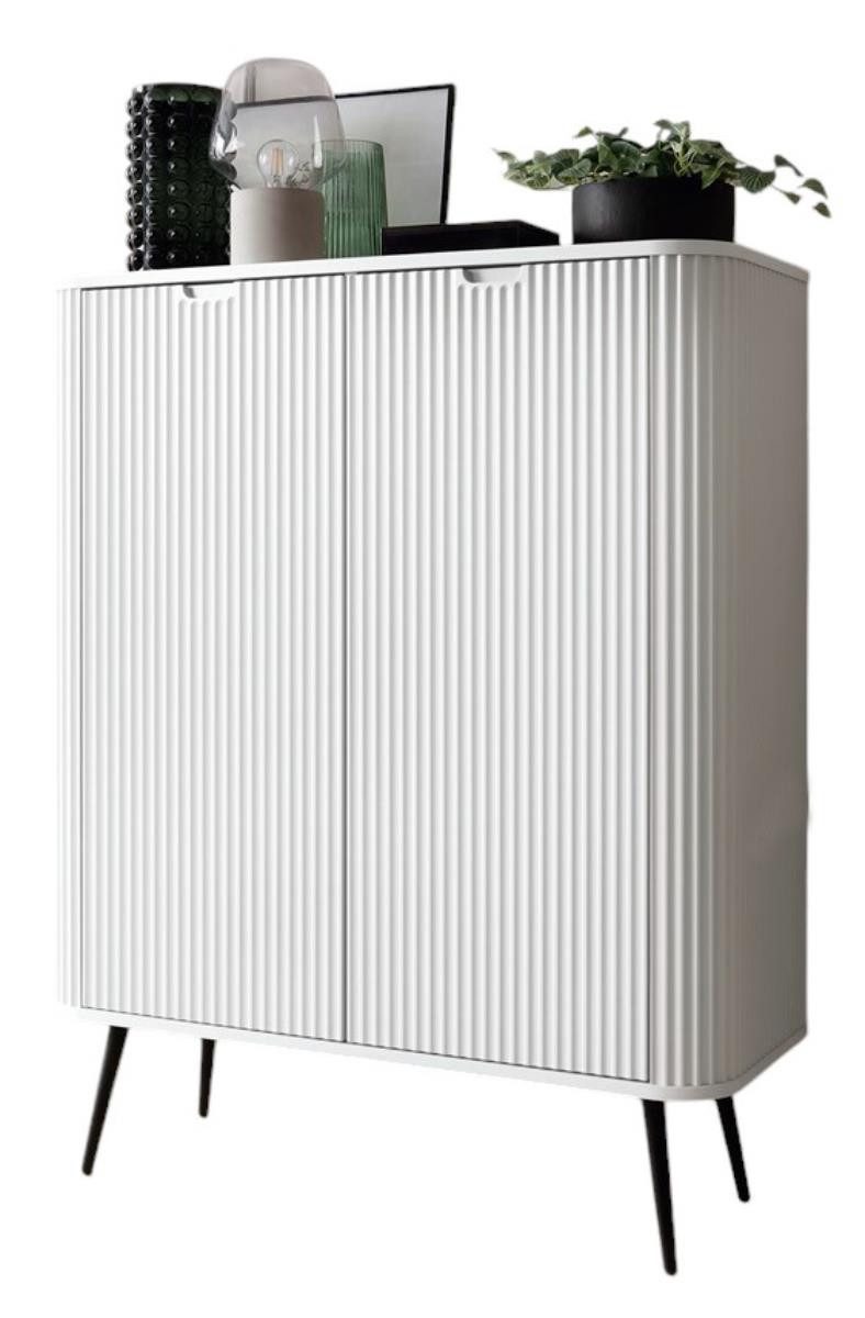 Compleo Hochkommode auf hohen Beinen CARLO, Elegante Kommode mit Lamellen, zweitürig, Breite: 103 cm