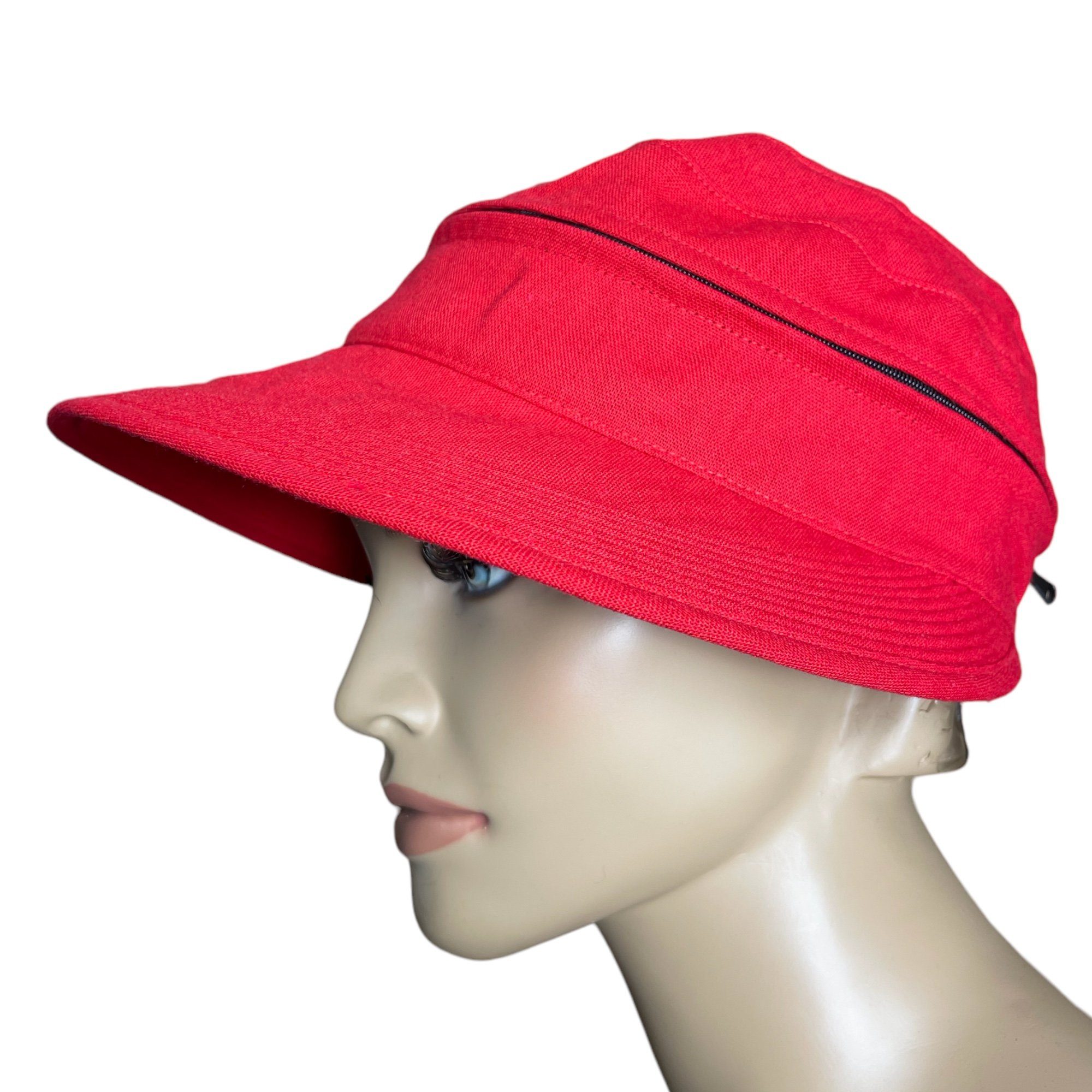 Taschen4life Sonnenhut Visor Cap 2in1 Sonnencap Basecap & Sonnenschutz in Einem, unisex, aus Leinen