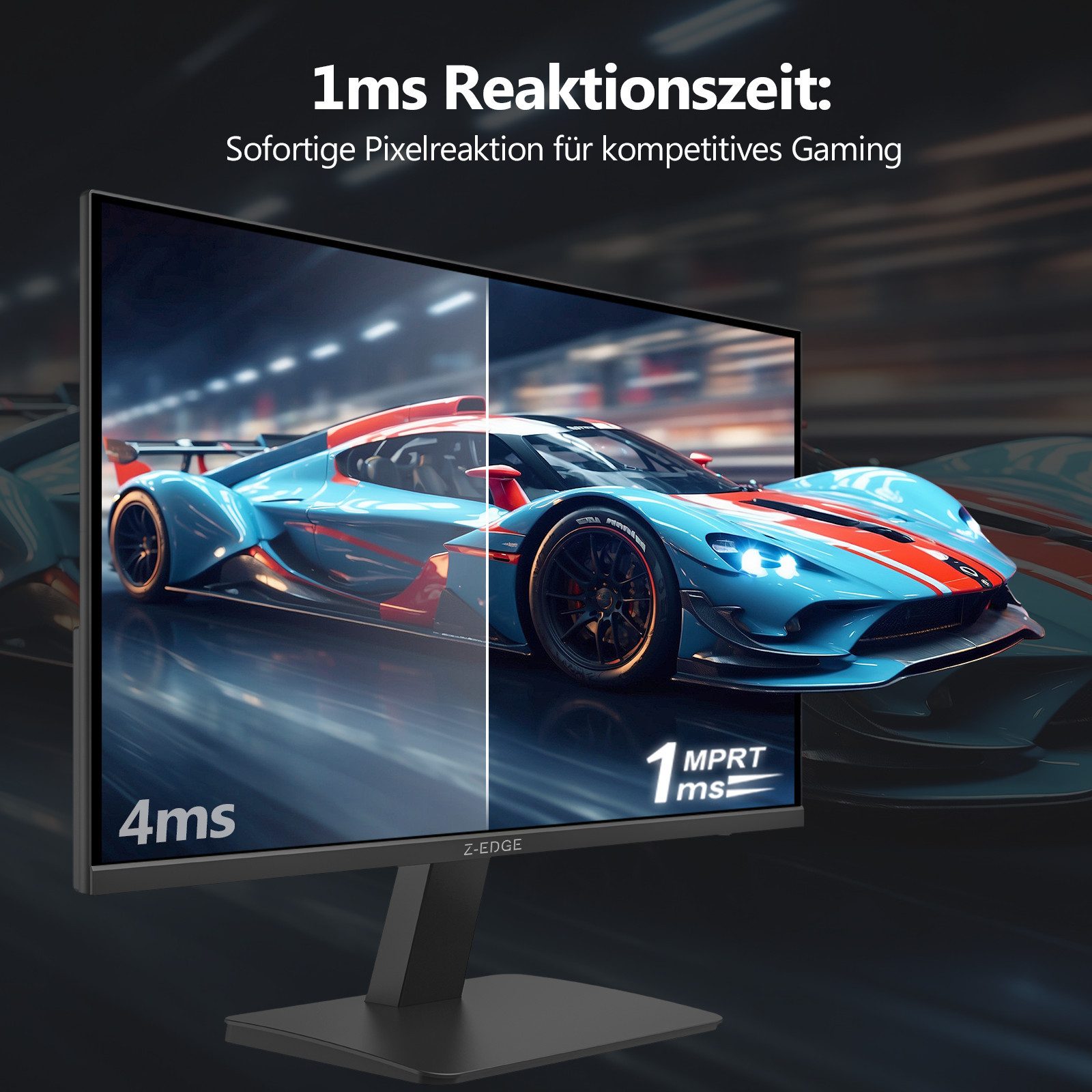 Z-EDGE 27‑Zoll FHD IPS Monitor mit 180 Hz & 1 ms MPRT Gaming-Monitor (68,58 cm/27 ", 1920x1080 px, FHD, 1 ms Reaktionszeit, 180 Hz, IPS, FreeSync, VESA‑kompatibel & vielfältige Anschlüsse)