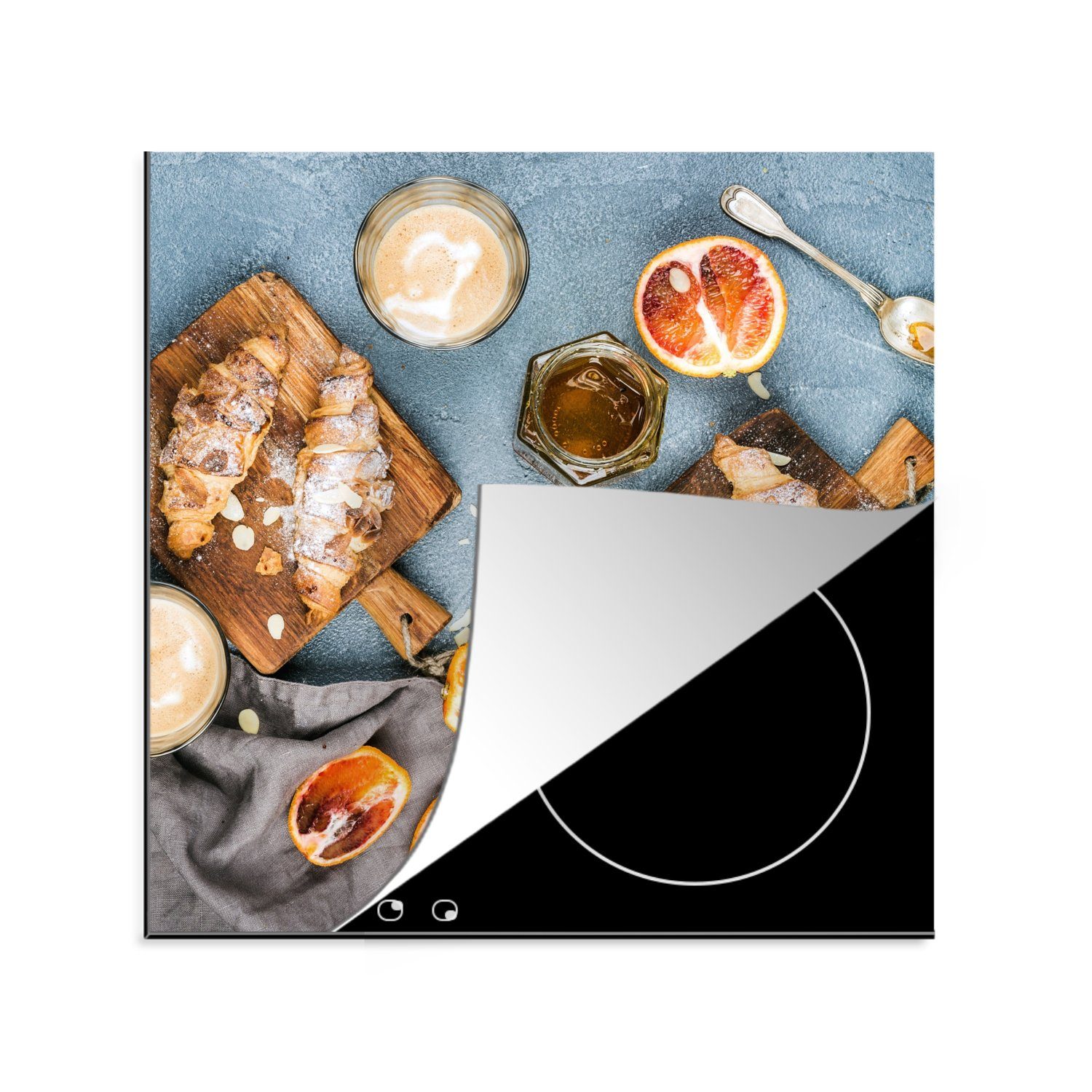 MuchoWow Herdblende-/Abdeckplatte Kaffee Ceranfeldabdeckung, 78x78 cm, (1 tlg), Hoher Arbeitsplatte küche für Tee-16-1-1, Tee Vinyl
