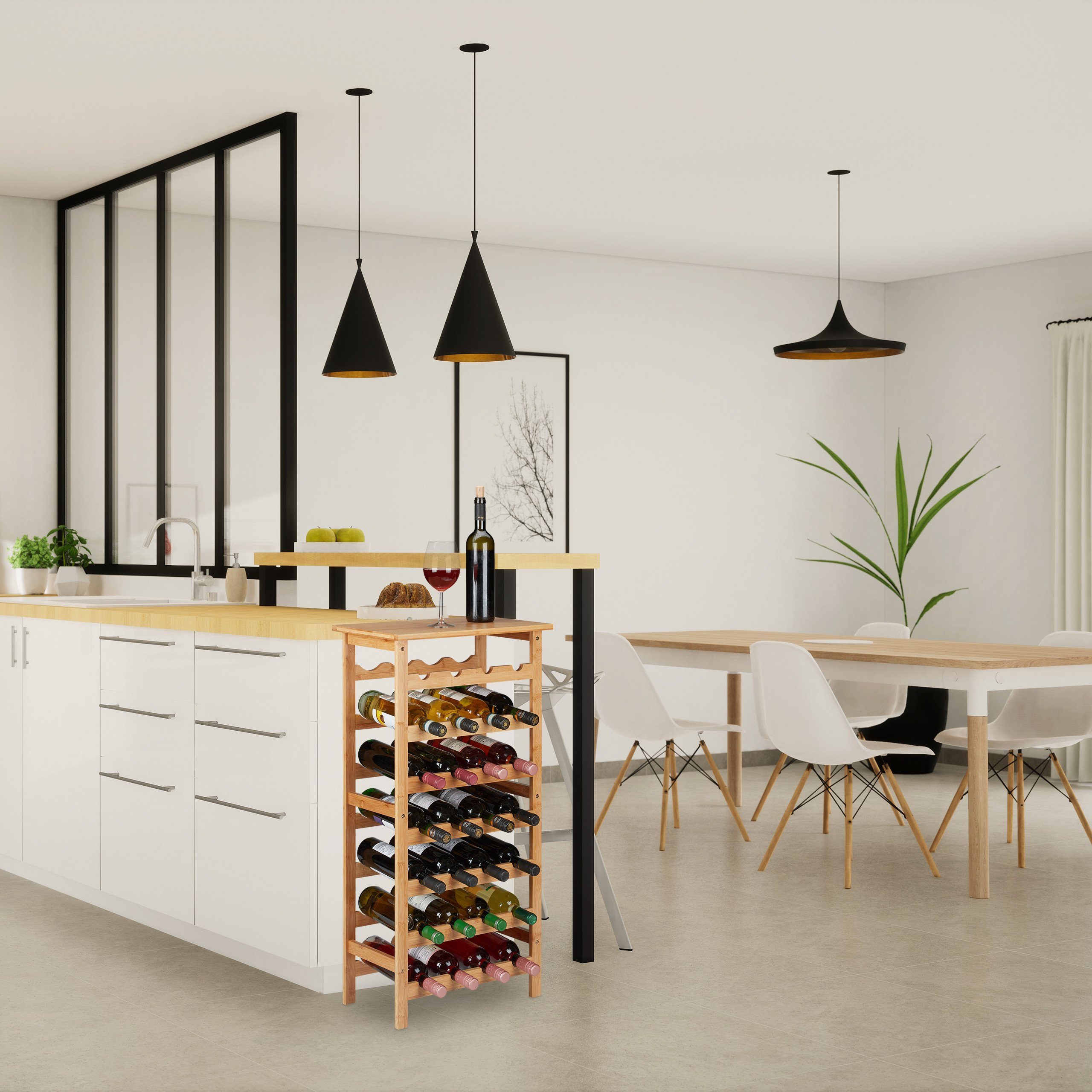 relaxdays Weinregal für 28 Flasche