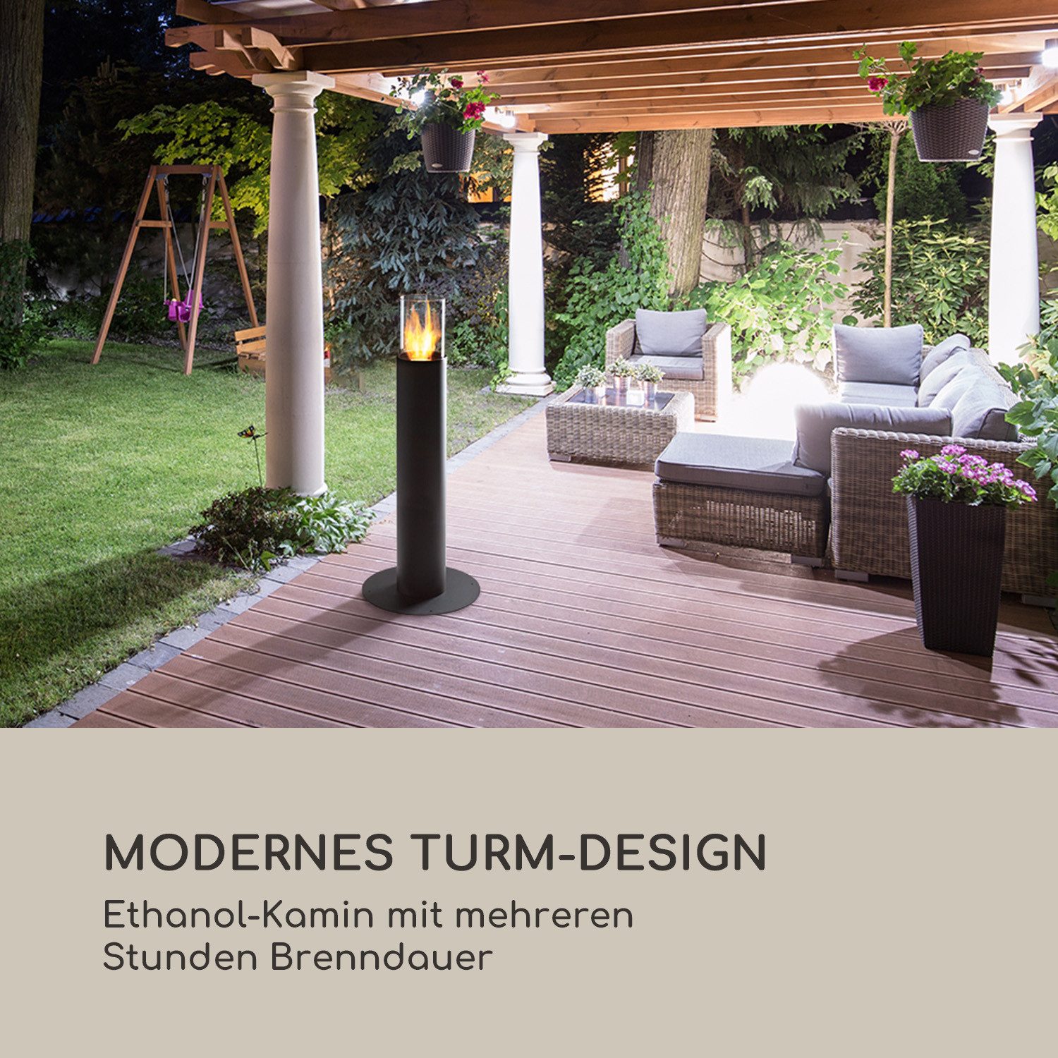 Blumfedt Echtfeuer-Dekokamin Fiamme Pila 0,65kW 4-5h Ethanol-Kamin​ Schwarz günstig online kaufen