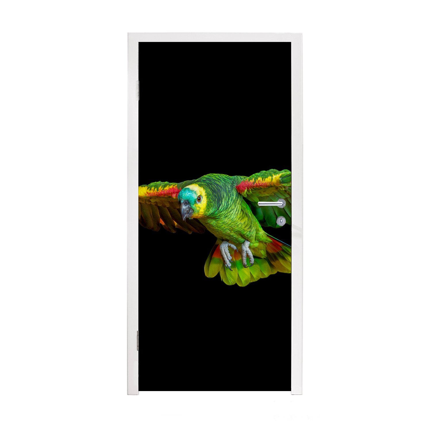 MuchoWow Türtapete Papagei - Vogel - Federn, Matt, bedruckt, (1 St), Fototapete für Tür, Türaufkleber, 75x205 cm