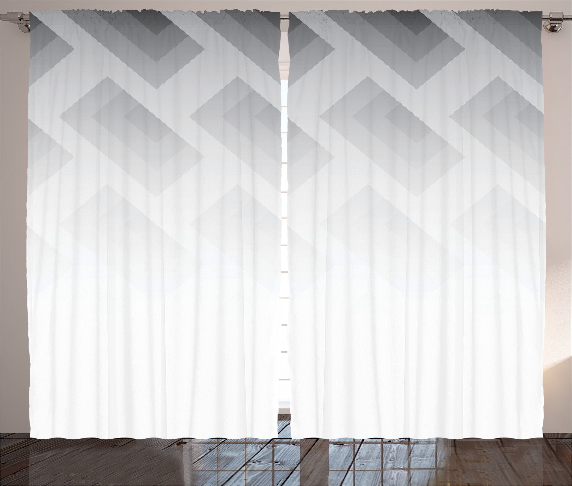 Schlafzimmer Abakuhaus, Schlaufen Kräuselband Gardine und mit Vorhang quadratische Formen Blur Haken, Geometrisch