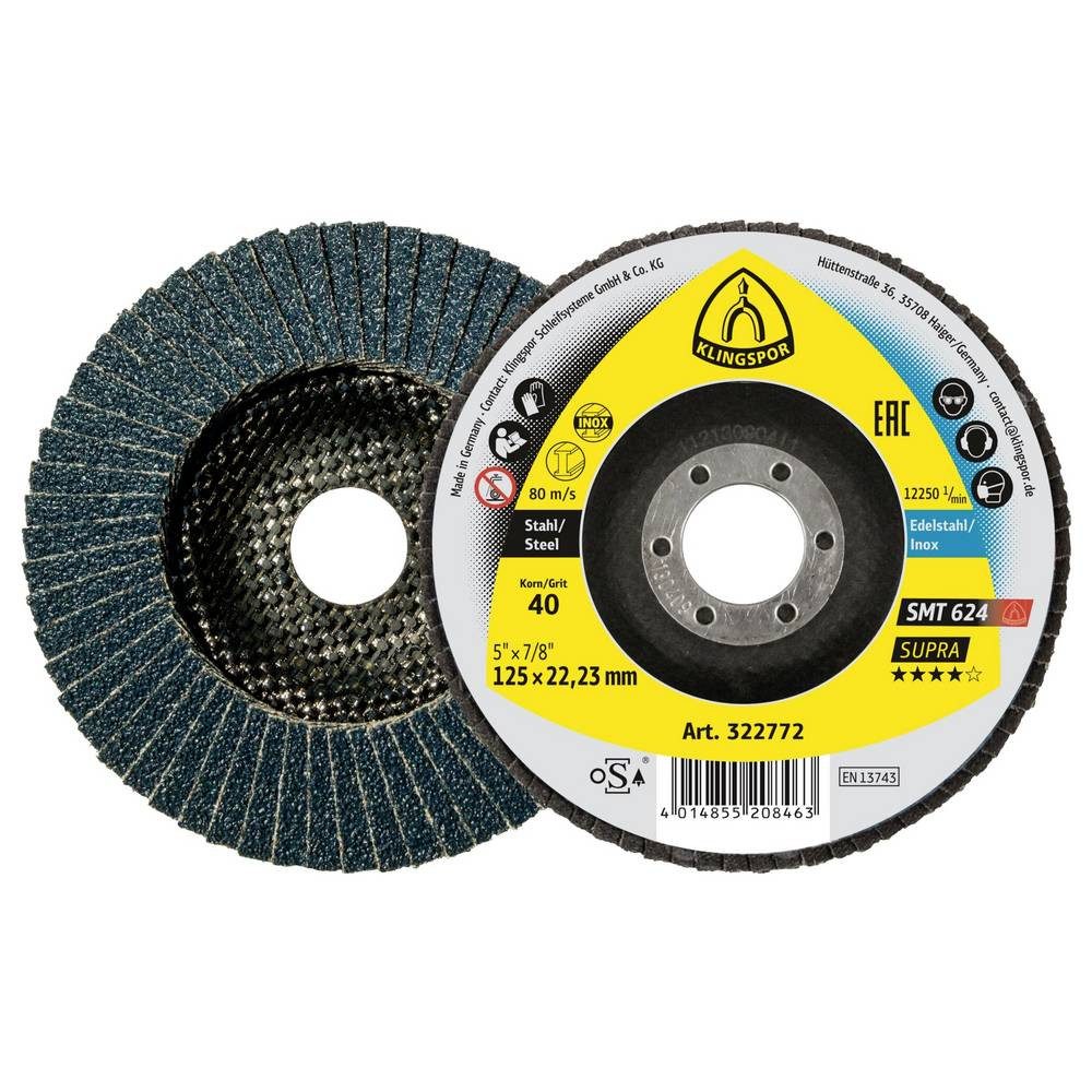 Klingspor Schleifaufsatz SMT 624 Schleifmopteller, 180 x 22,23 mm Korn 40 gewölbt Durchmesser
