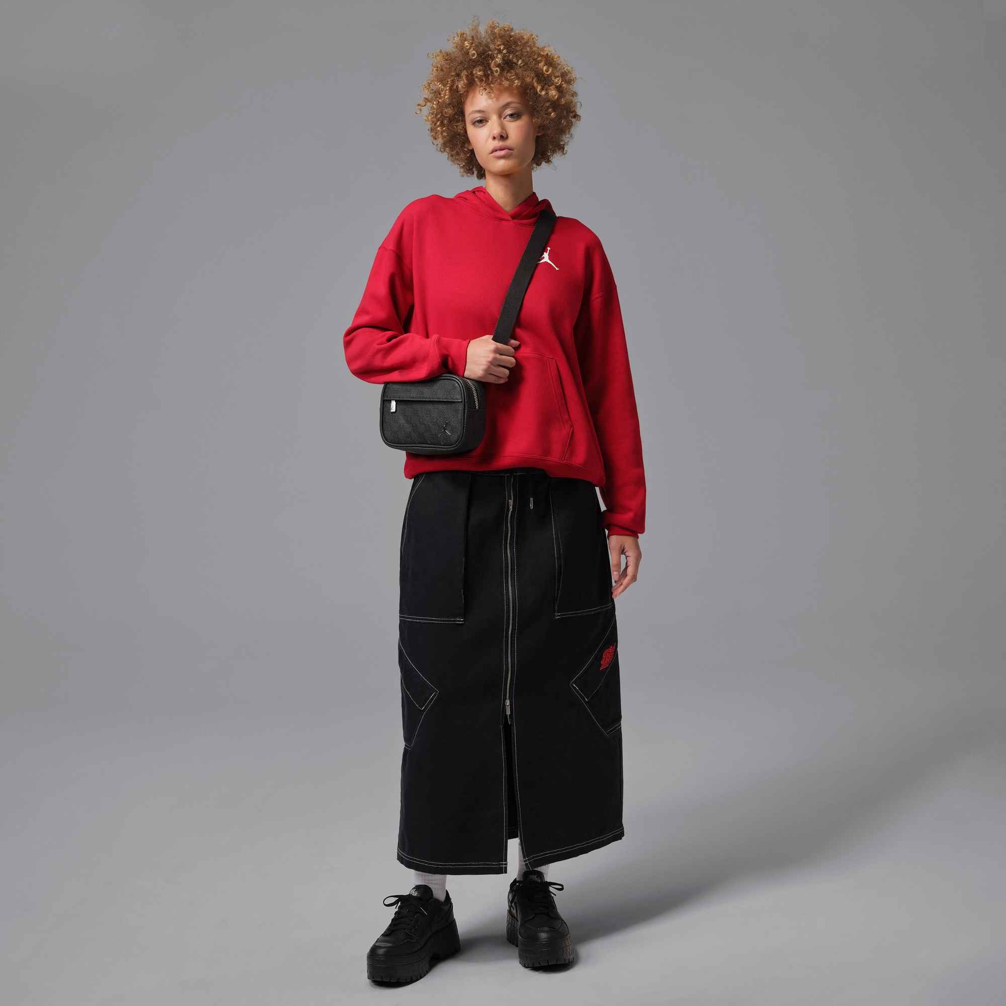 Jordan Kapuzensweatshirt W J JUMPMAN FLC PO 2 mit Kapuze und Kängurutasche, Basic Passform, in normaler Länge