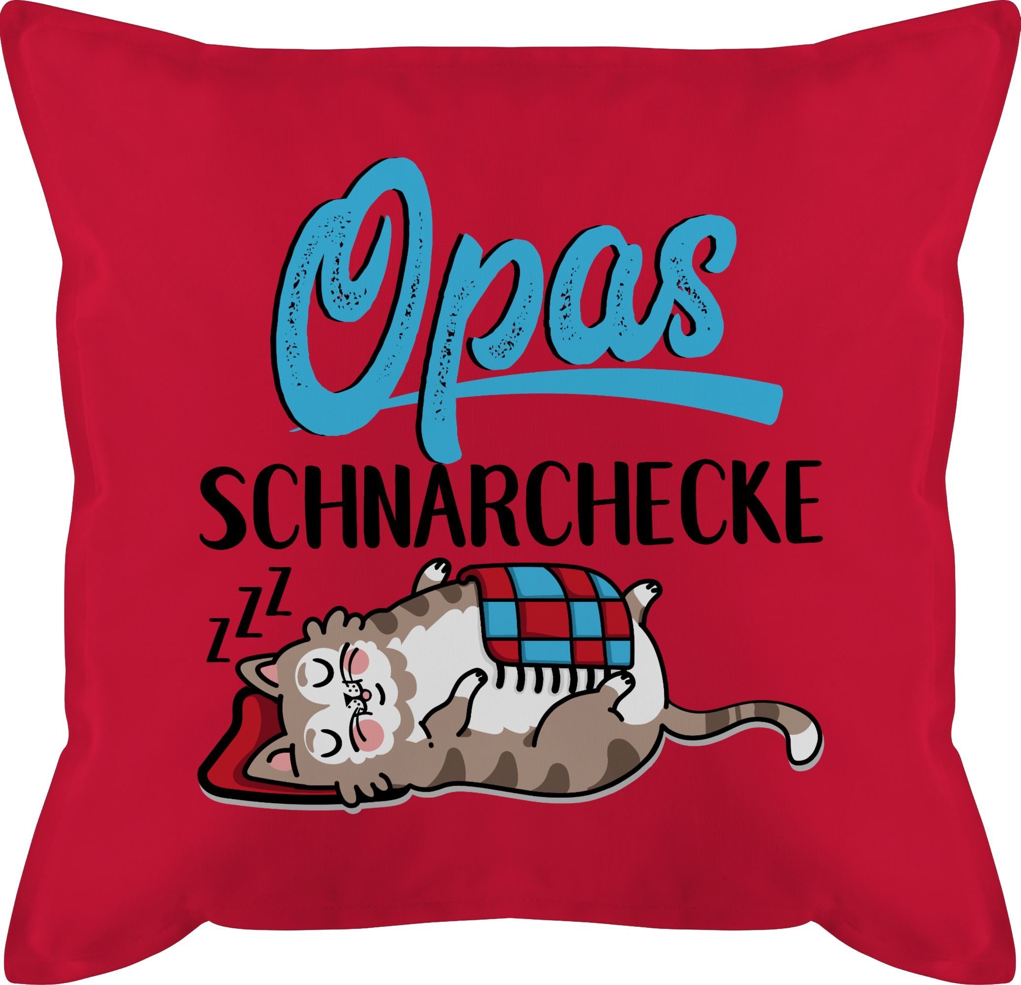 Shirtracer Dekokissen Opas Schnarchecke Katze - schwarz/blau, Opa Großvater 2 Rot