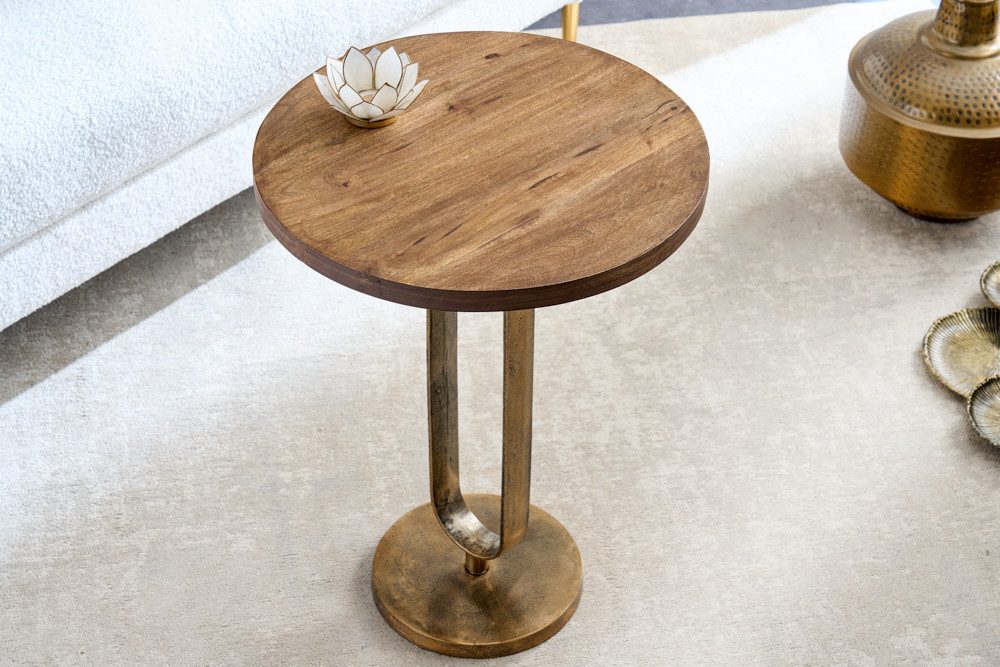 riess-ambiente Beistelltisch ELEGANCE 60cm natur / messing (Einzelartikel, günstig online kaufen