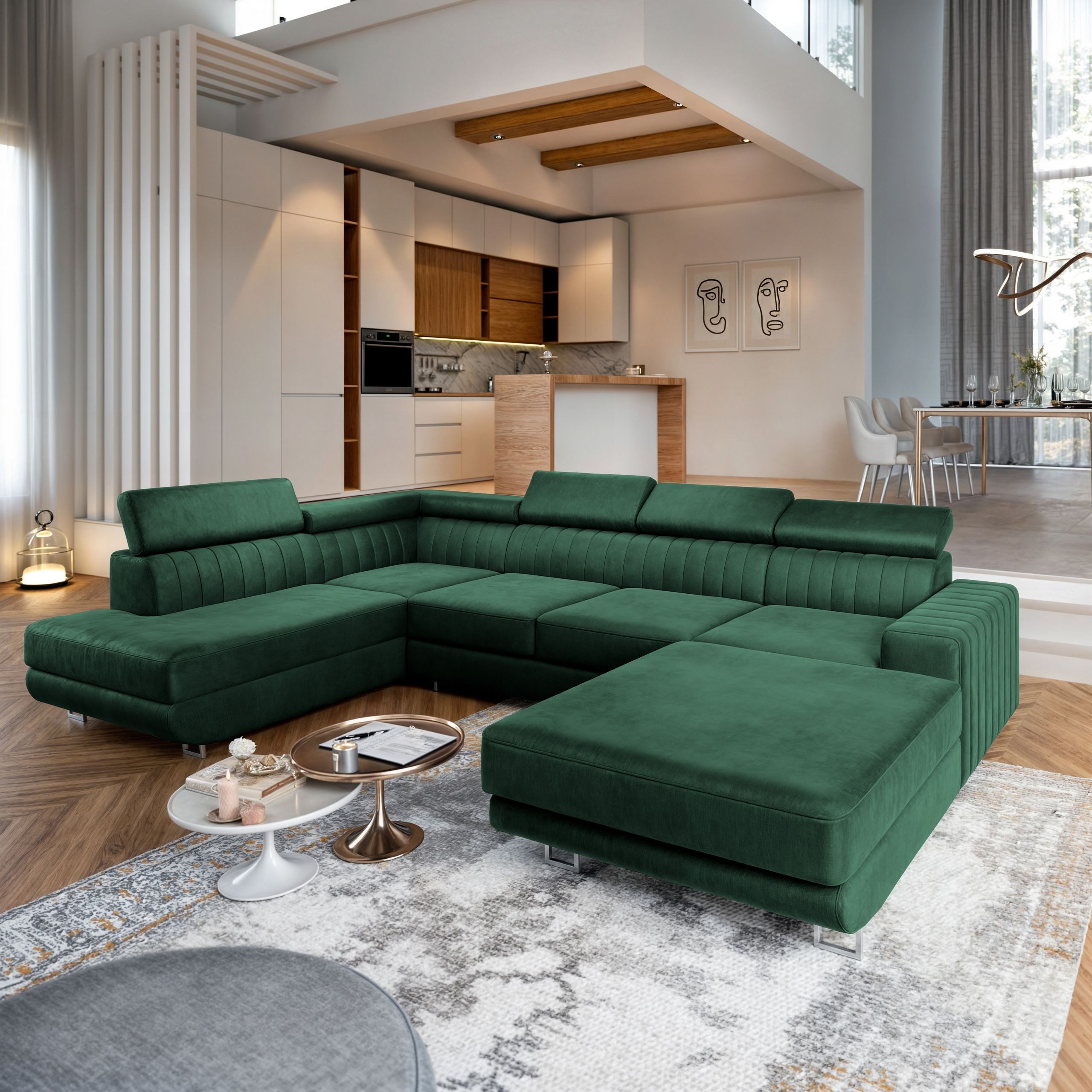 Masseno Ecksofa SIENA mit Schlaffunktion U-Form, günstig online kaufen