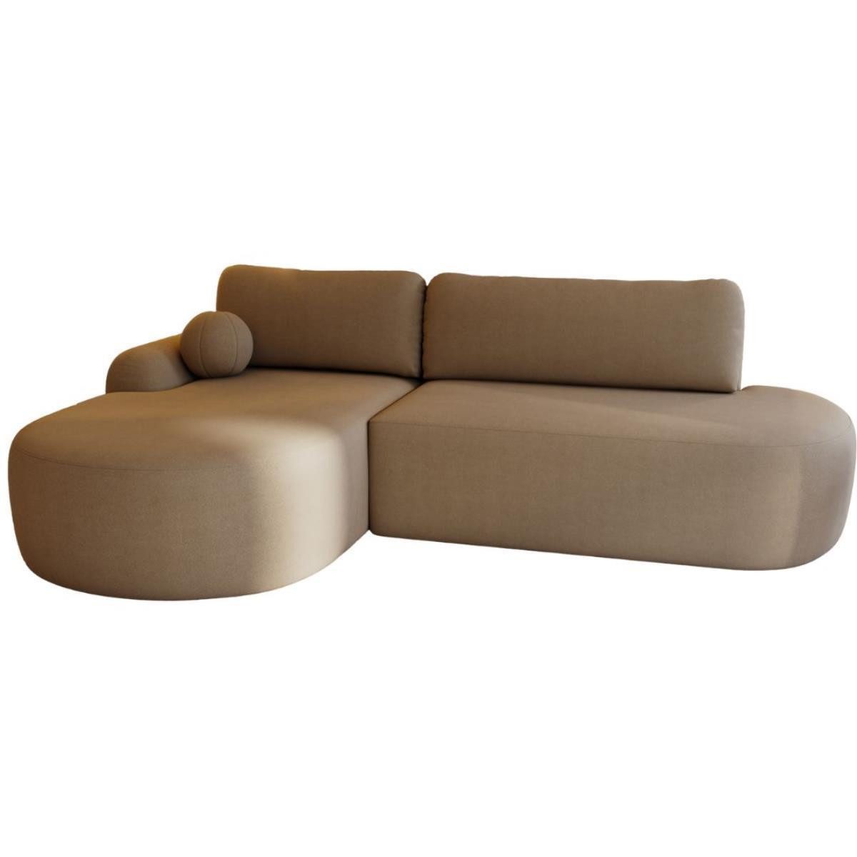 Compleo Ecksofa Luxus Ecksofa, gemütliches, Designer Ecksofa, rundes Design, Ecksofa boucle 271 cm breit