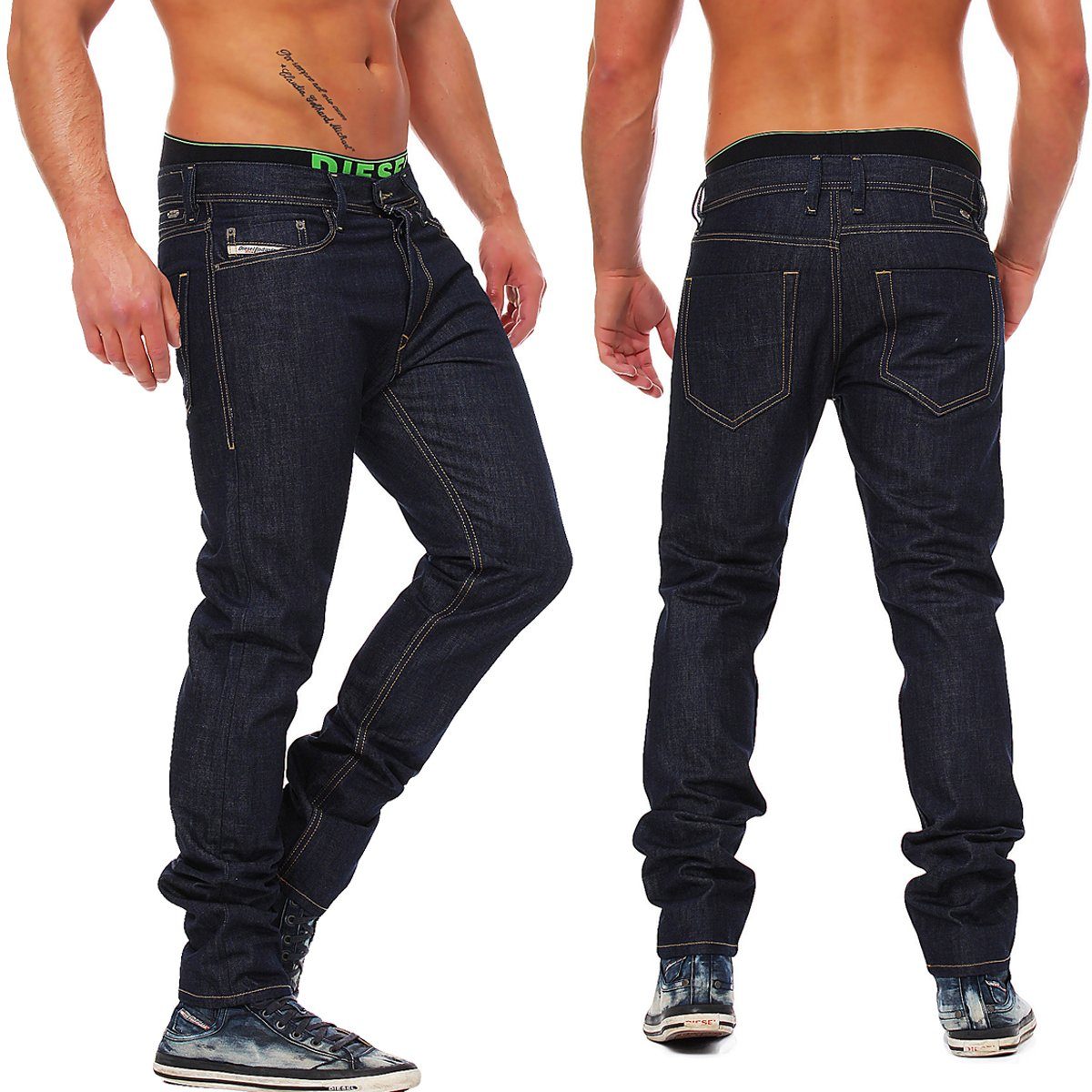 Diesel Tapered-fit-Jeans Diesel Herren Denim Jeans Tepphar 008Y9 Rinse Deep Dark Wash 5-Pocket-Style