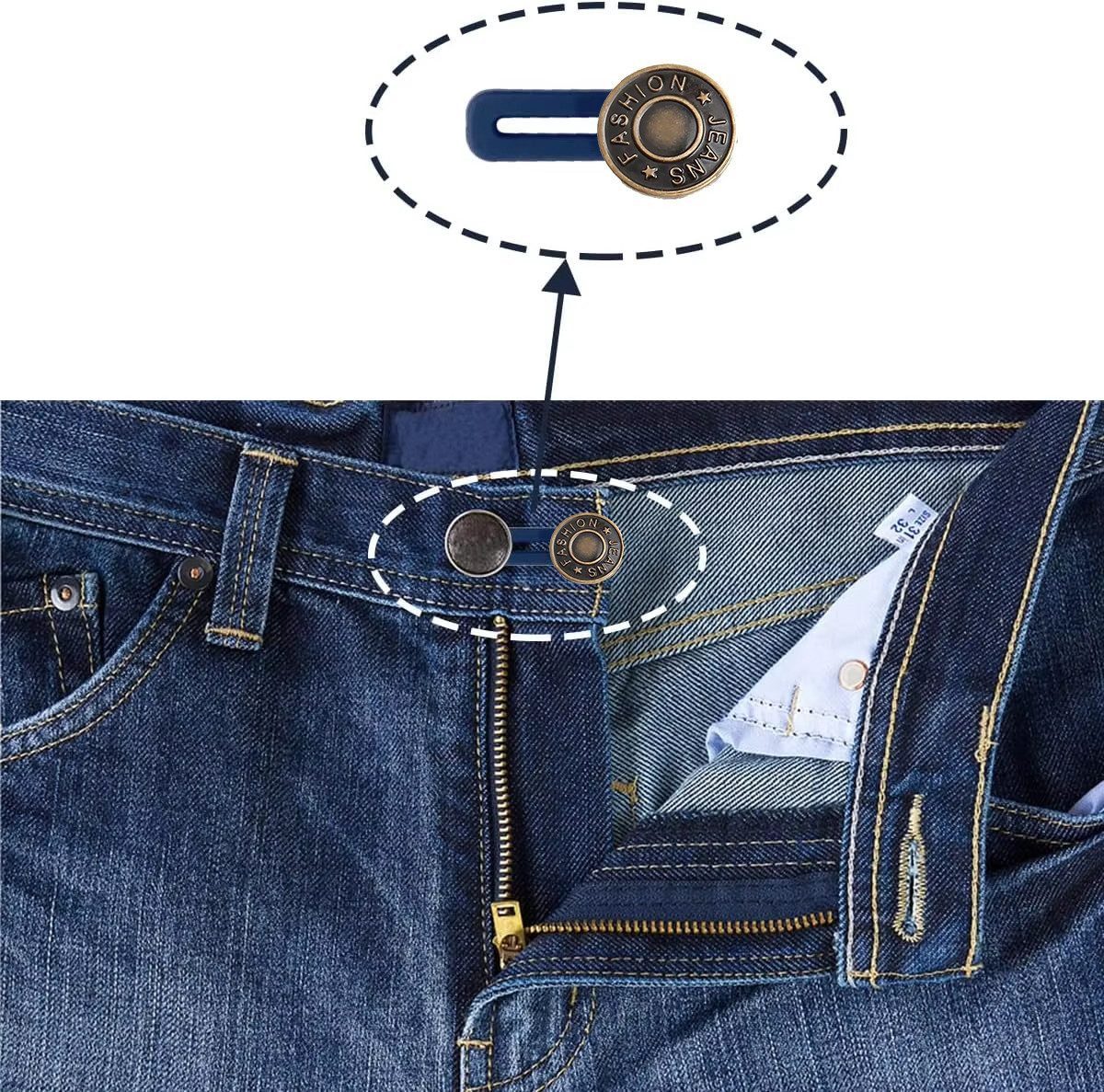 Oemmn Bunddehner 12er-Set Hosenbundverlängerung – Jeansknöpfe für Jeans