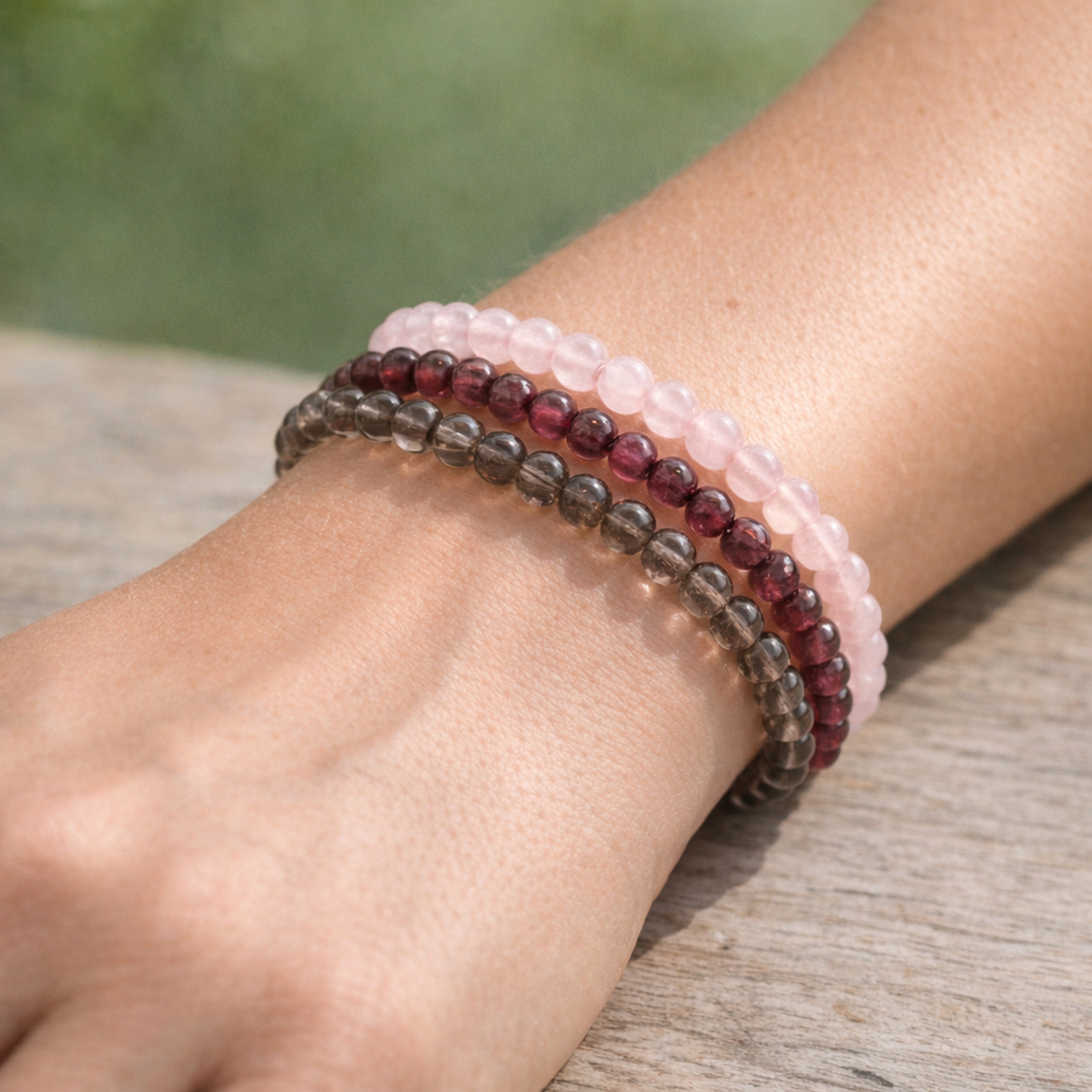 Lebensquelle Plus Armband Granat Mini-Kugelarmband – Bild 5 von 5