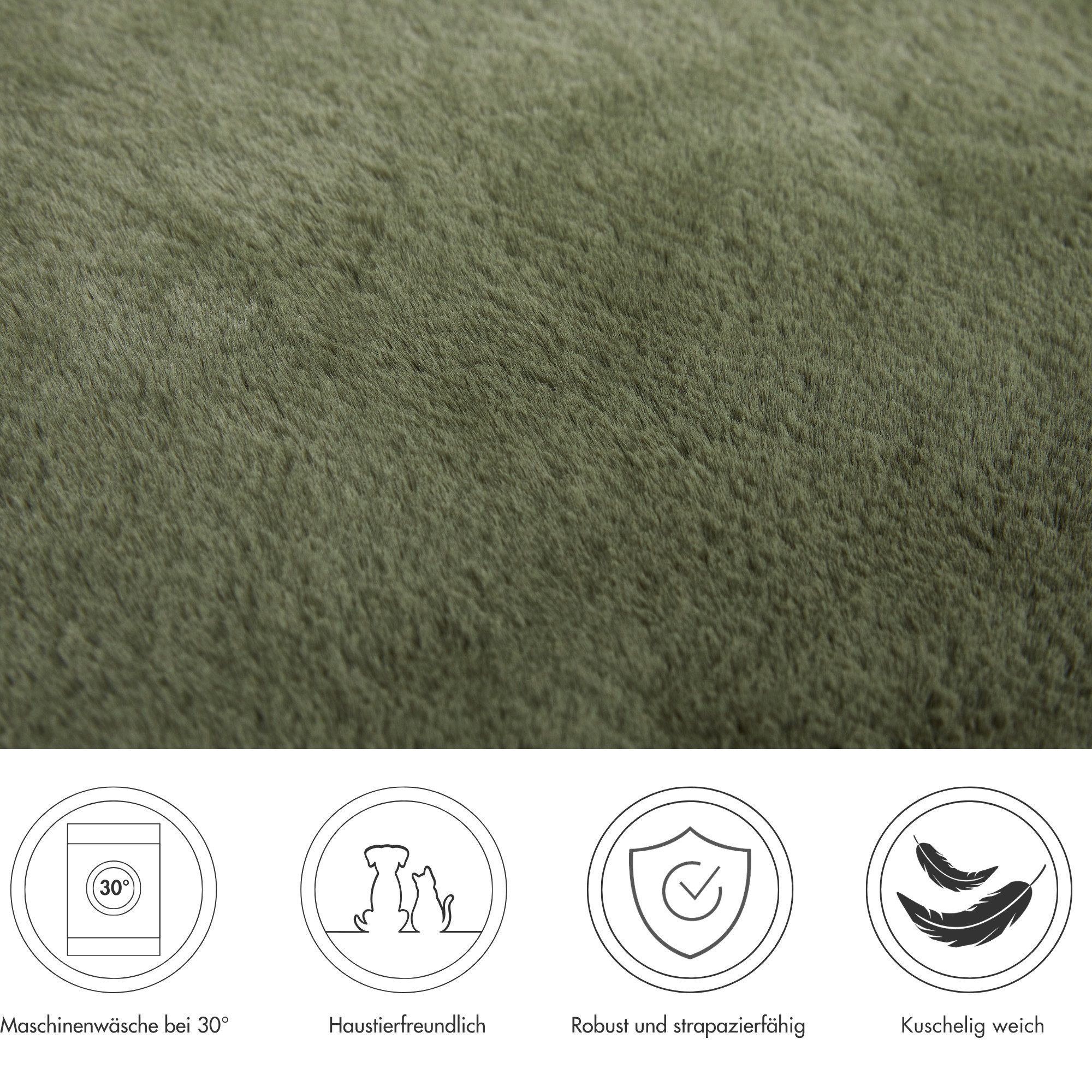 LUXOR living Stuhlkissen Sitzauflage Novara, Kunstfell, rund & eckig, sehr weich, auch als 4er Set, waschbar