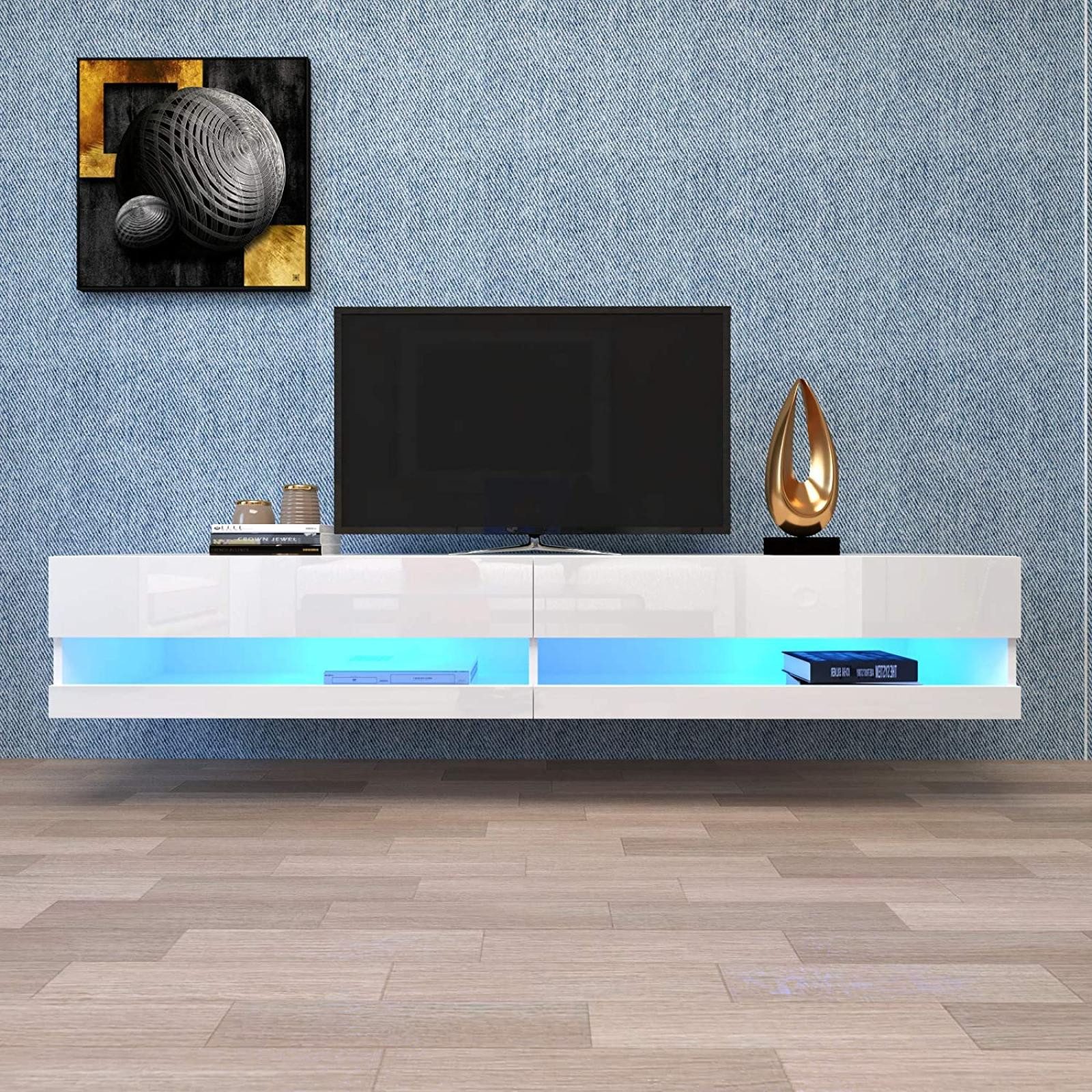FELIXLEO Lowboard LED TV Schrank TV Lowboard in Weiß mit LED Beleuchtung hochwertiges TV (1 St)