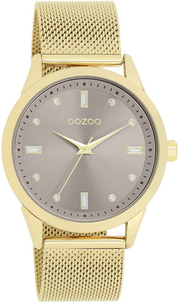 OOZOO Quarzuhr, Armbanduhr, Damenuhr, IP-Beschichtung, mit Zirkonia-Steinen (synth)