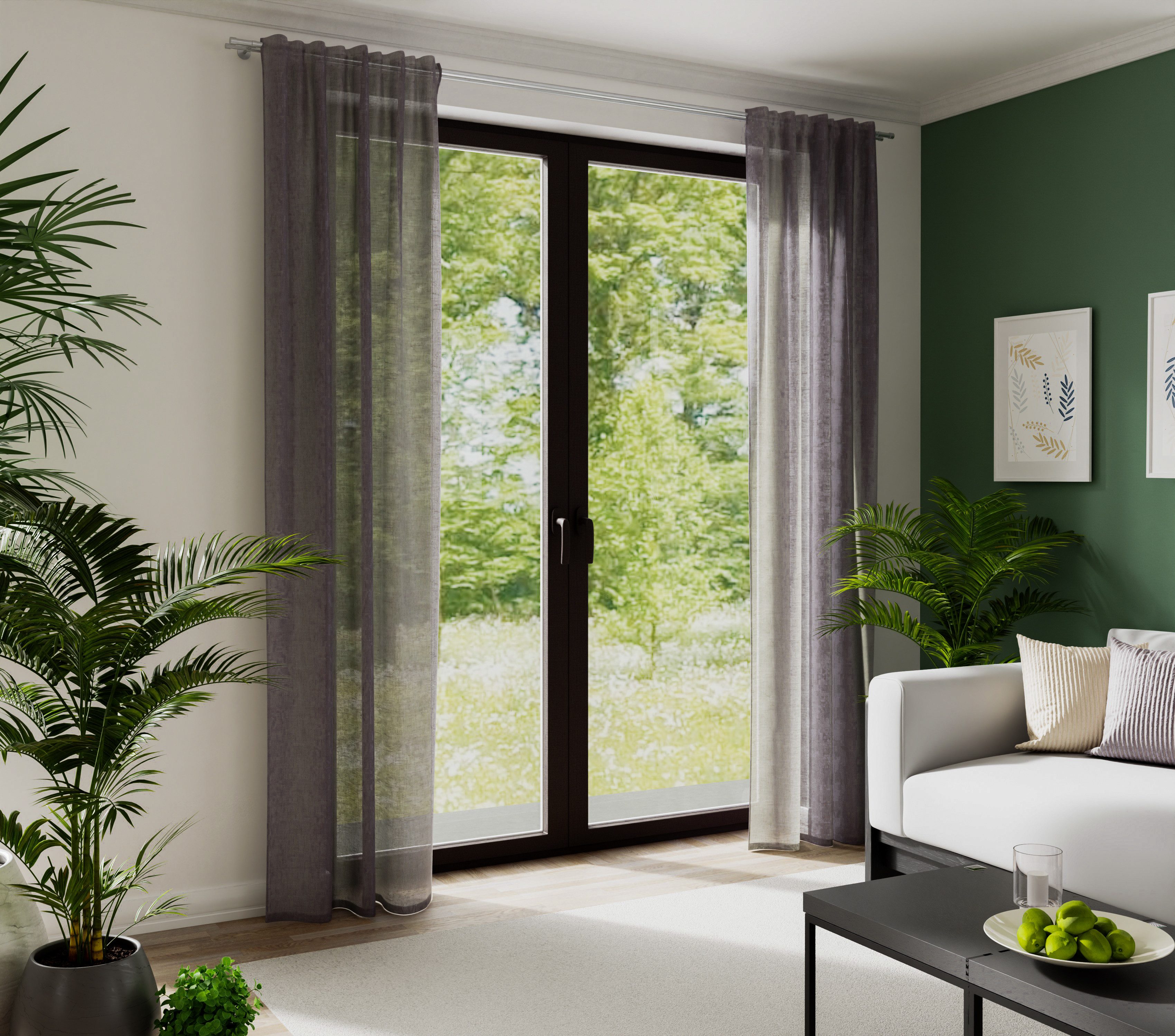 HOMING Vorhang Lian (1 St), verdeckte Schlaufen, halbtransparent, Vorhang Lian